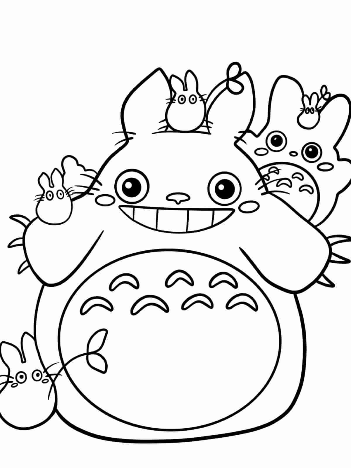 Totoro Family Coloring Pages