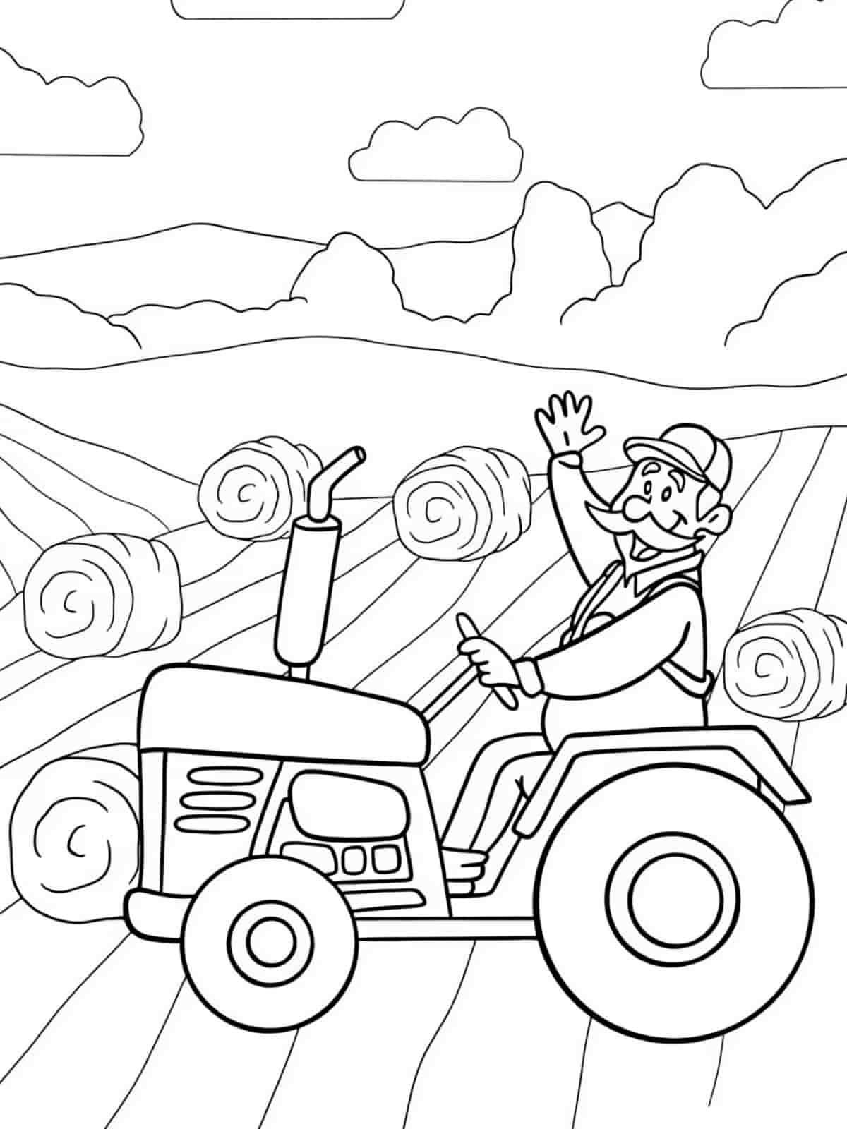 Tractor Drawing Coloring Pages