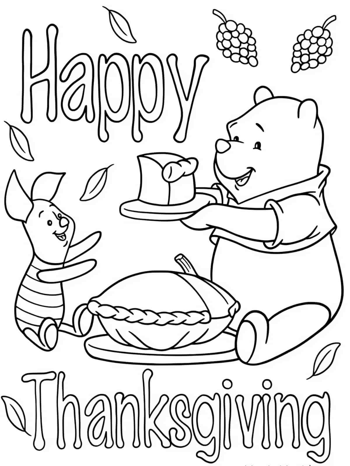 Traditional Thanksgiving Coloring Pages With Feast