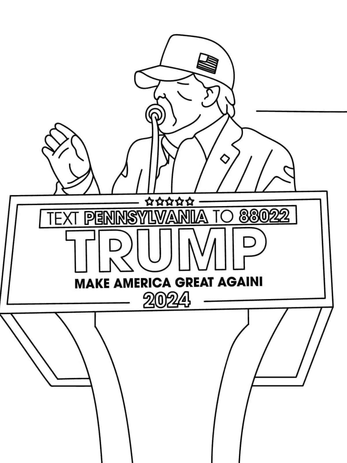 Trump Wins Presidential Election Coloring Pages