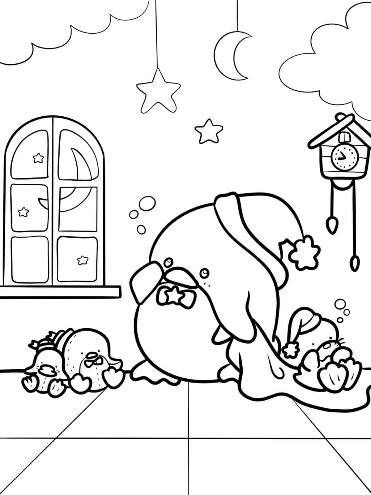 Tuxedo Sam Christmas Coloring Pages