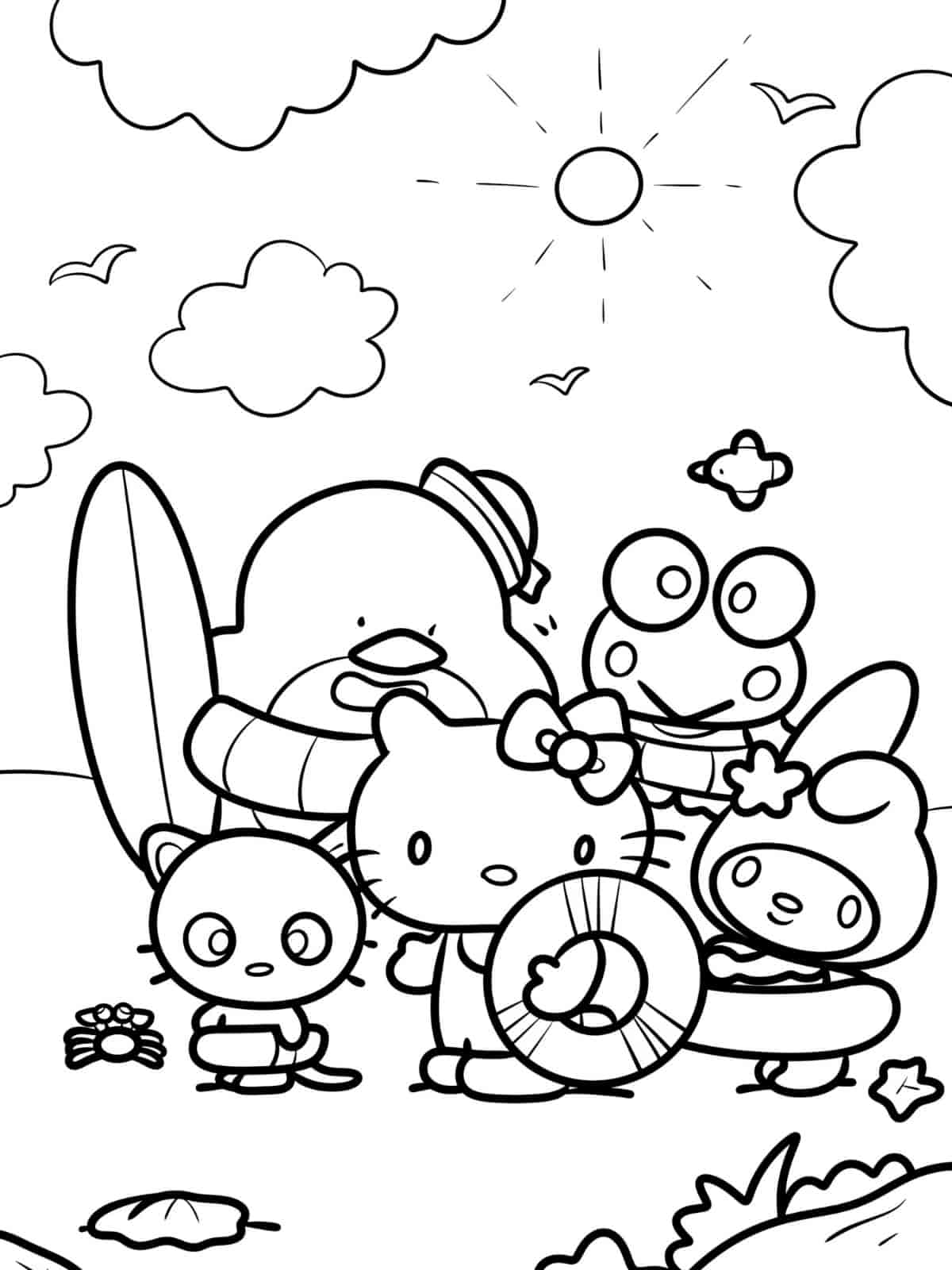 Tuxedo Sam Summer Camping Coloring Pages