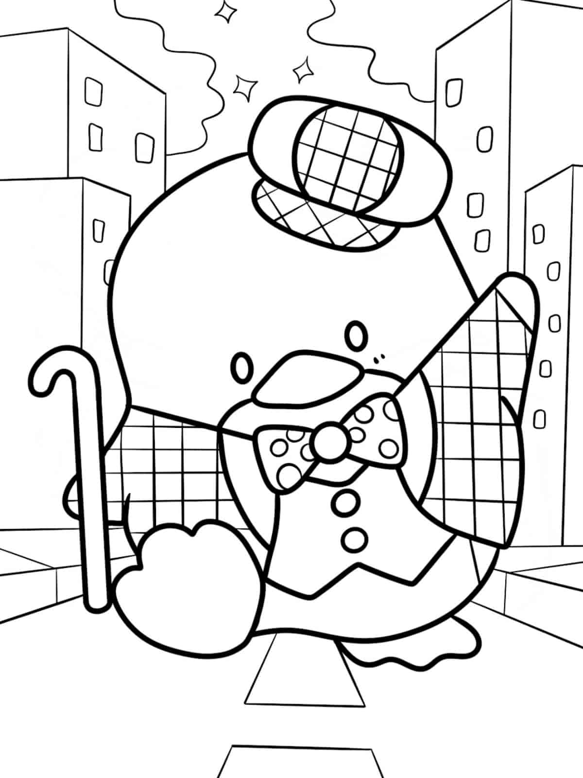 Tuxedo Sam With Bow Tie Coloring Pages