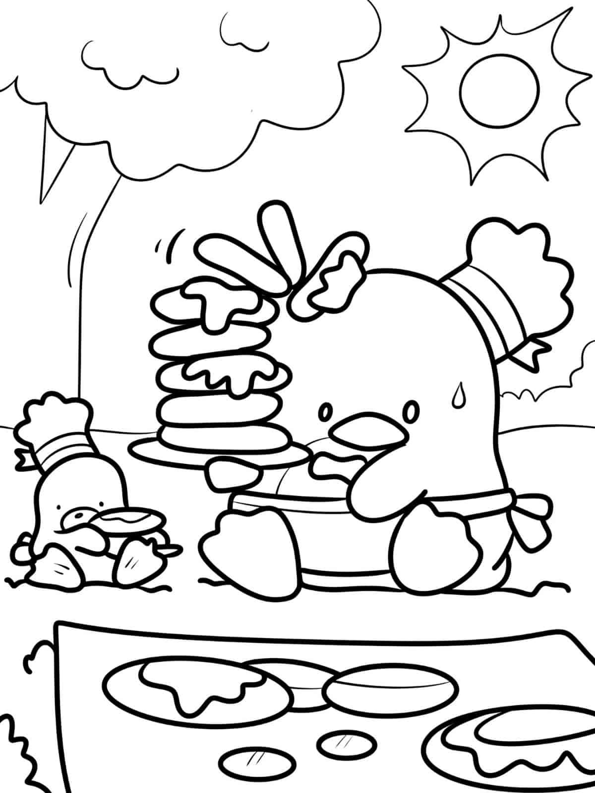 Tuxedo Sam With Fish Coloring Pages