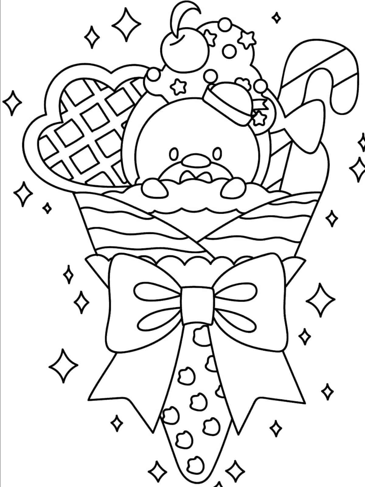 Tuxedo Sam With Ice Cream Coloring Pages