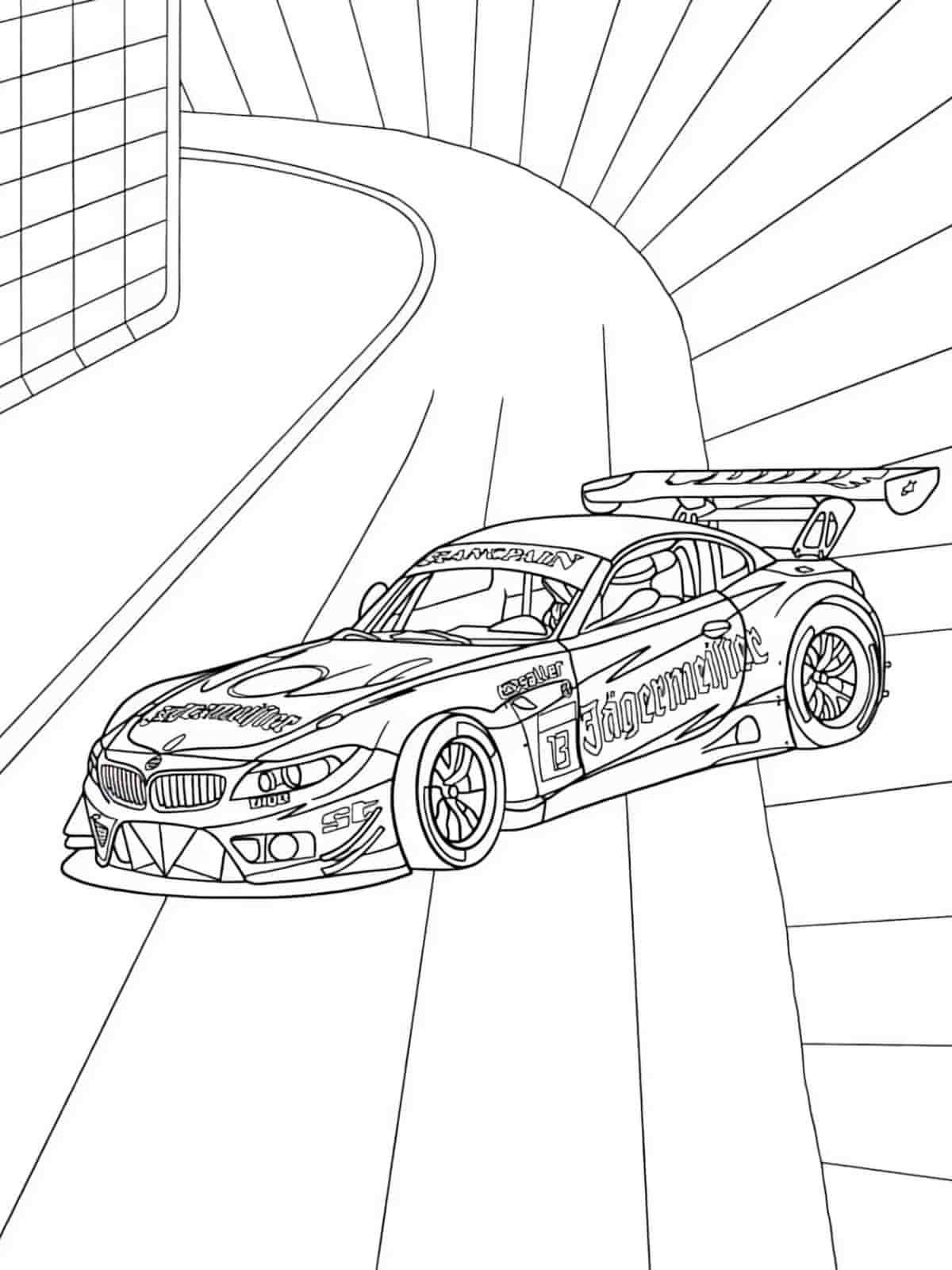 Vintage Race Car Coloring Page