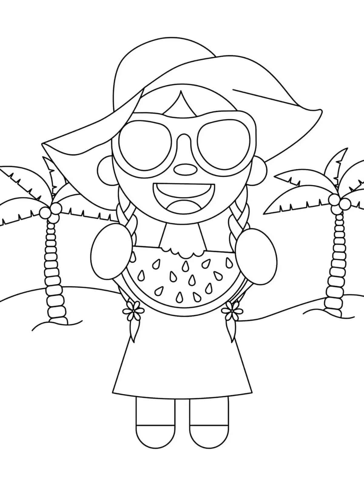 Watermelon Slice Coloring Pages