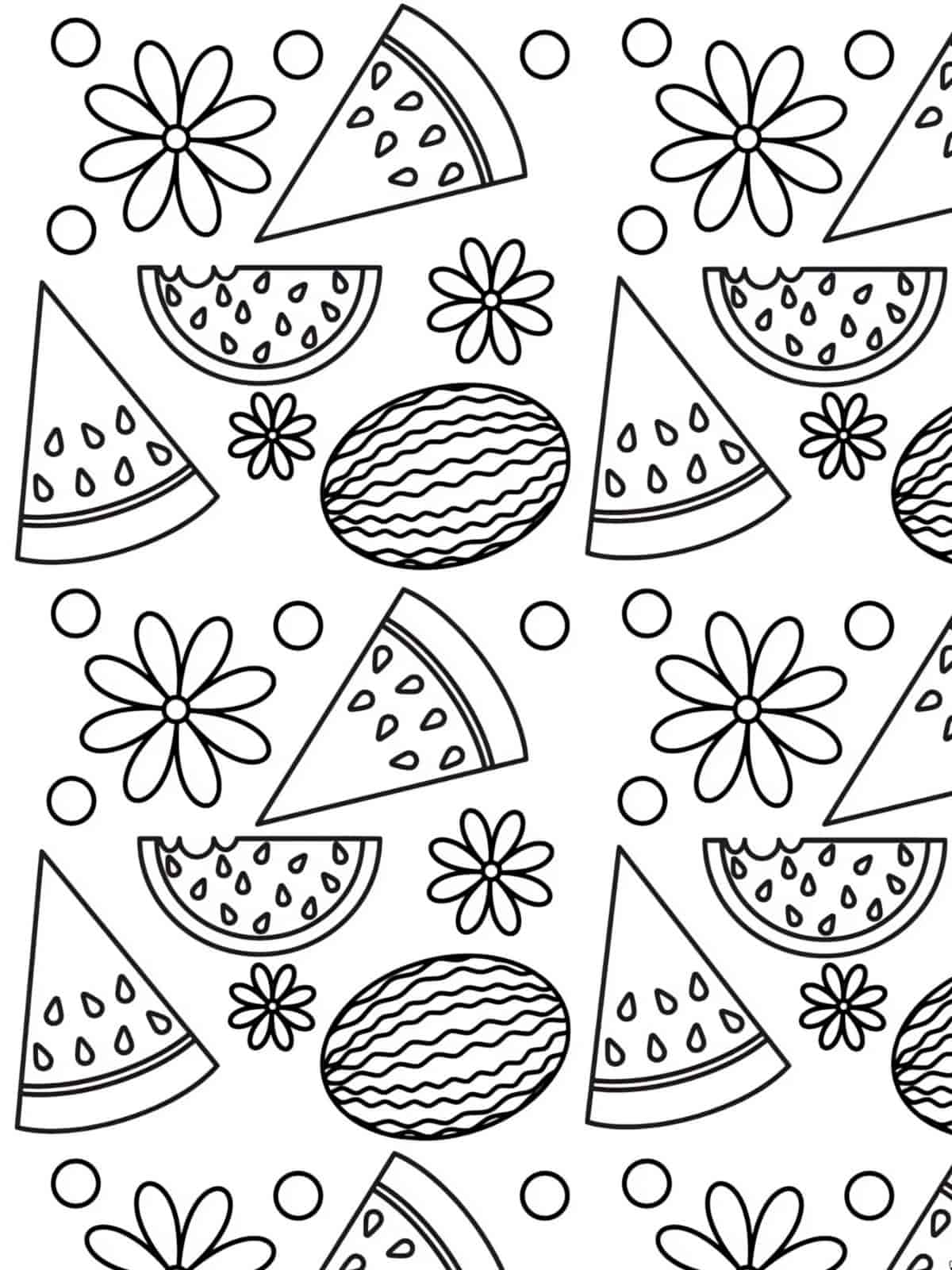 Watermelon With Seeds Coloring Pages