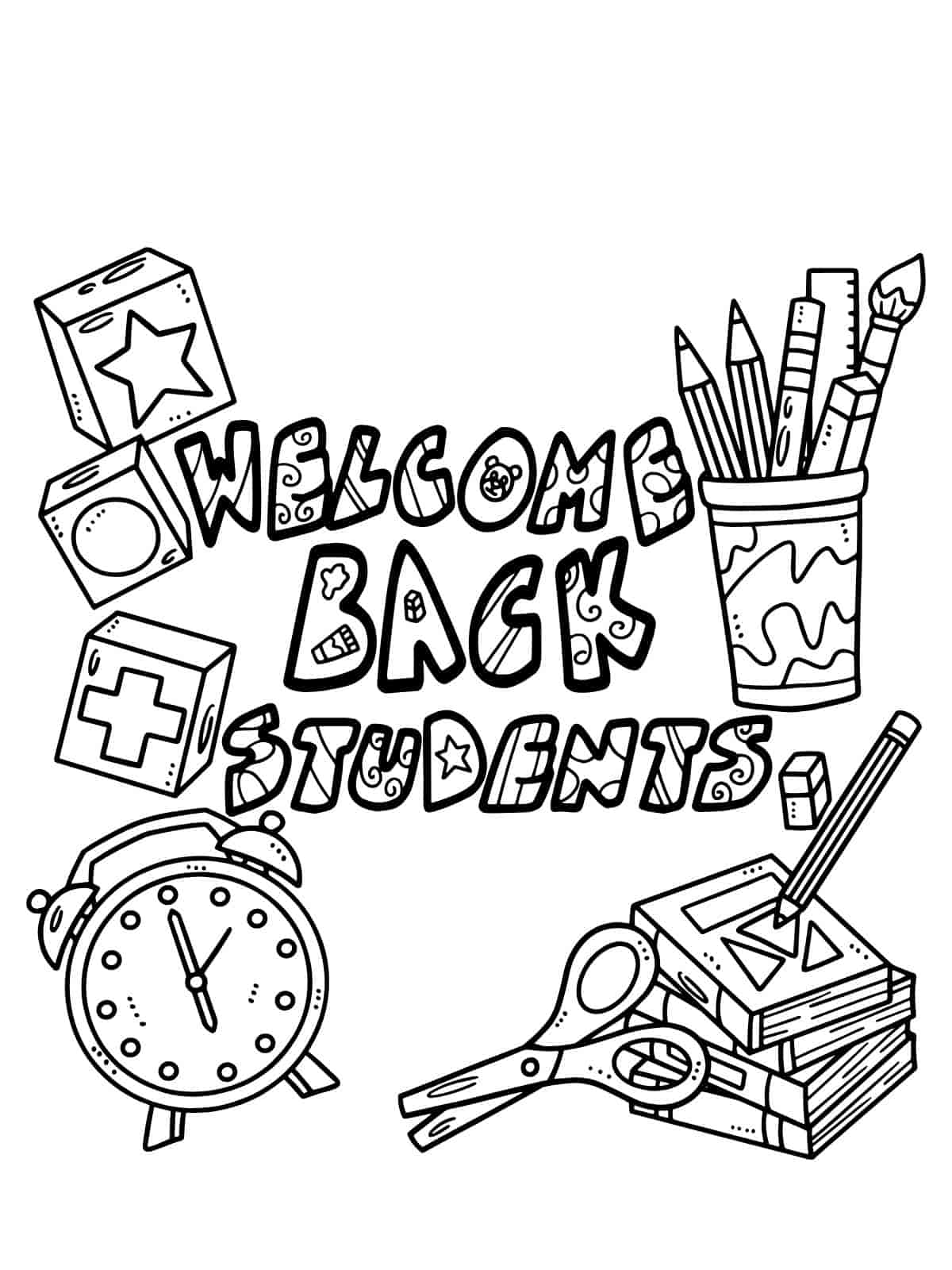 Welcome Back Student Coloring Pages