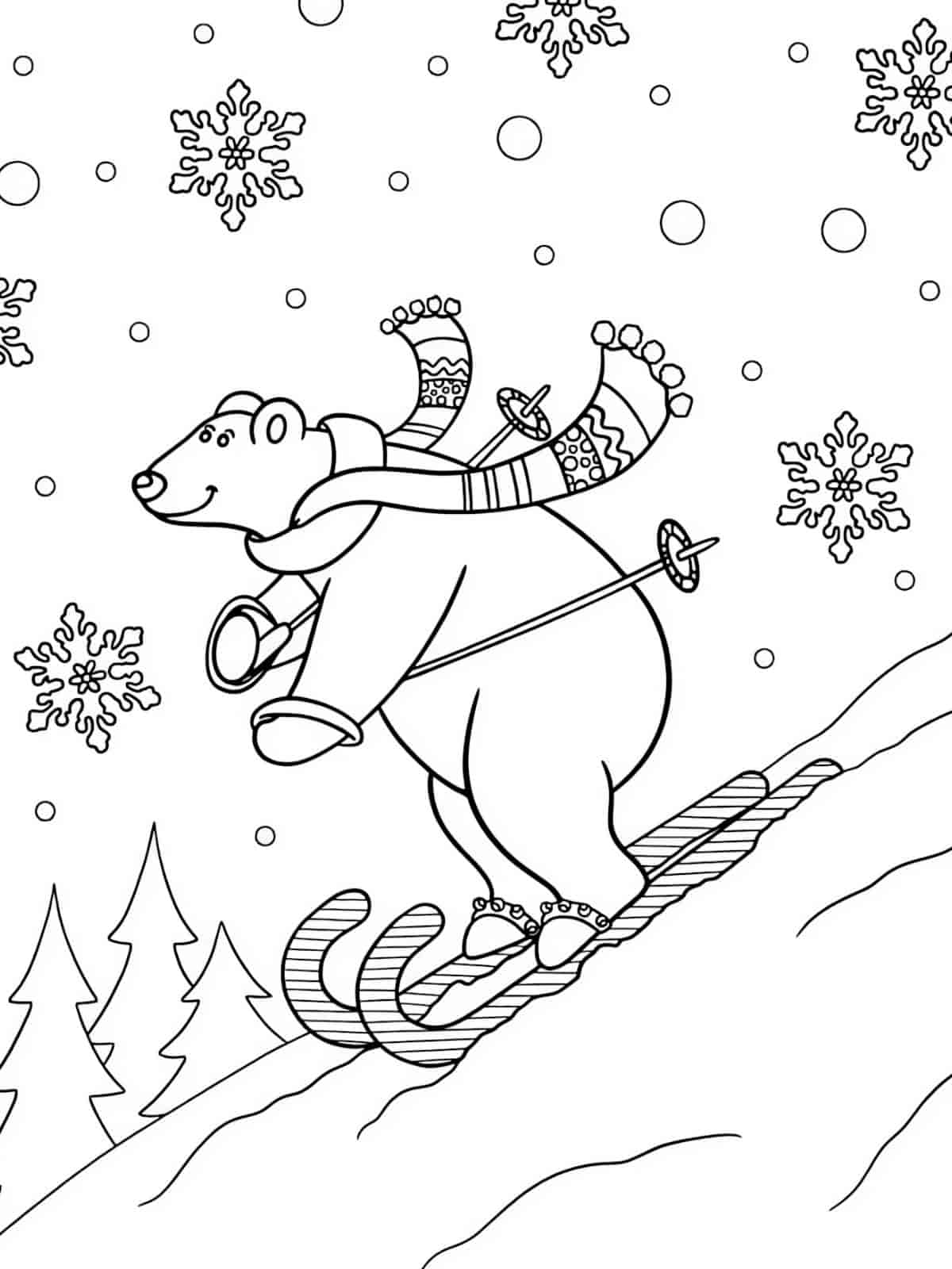 Winter Candy Cane Coloring Pages