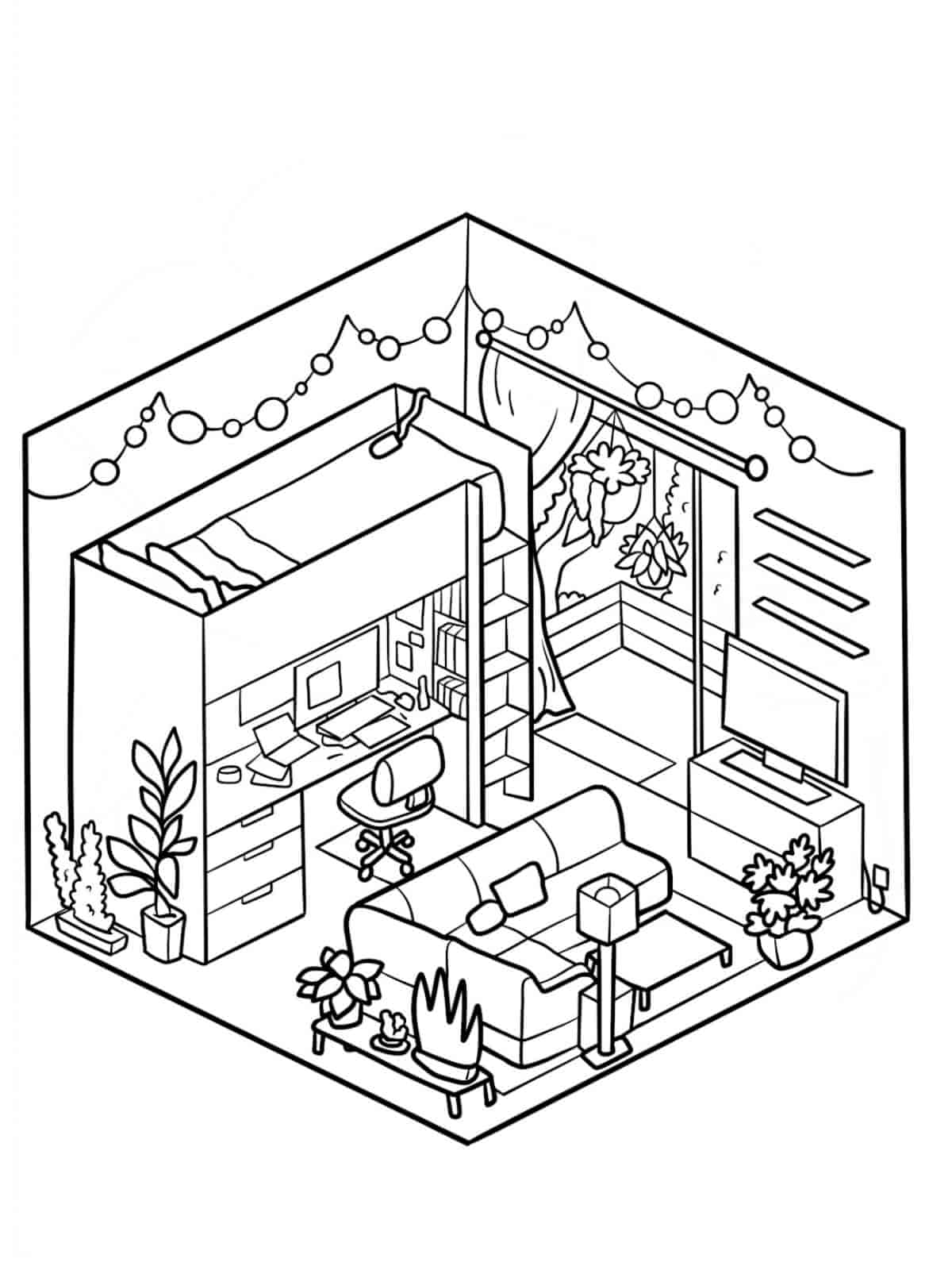 Winter Cozy Home Coloring