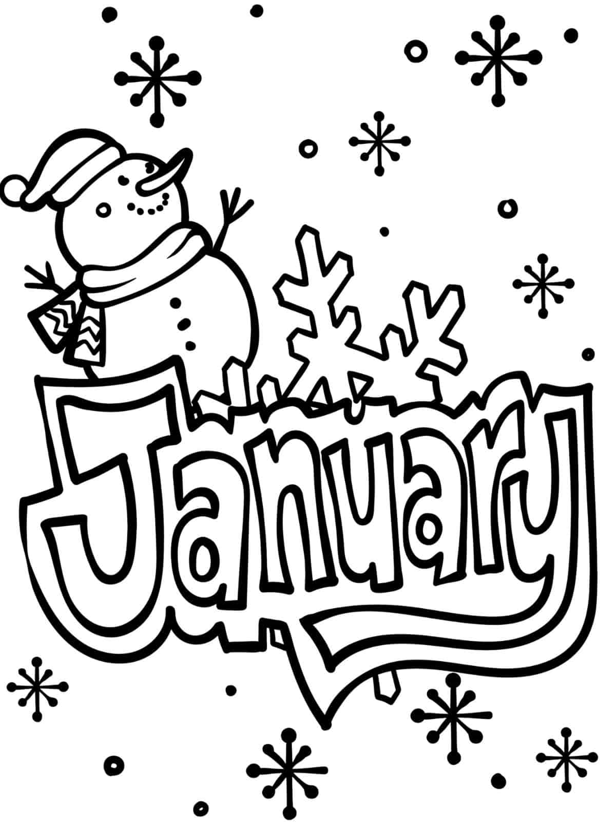 Winter January Coloring Pages