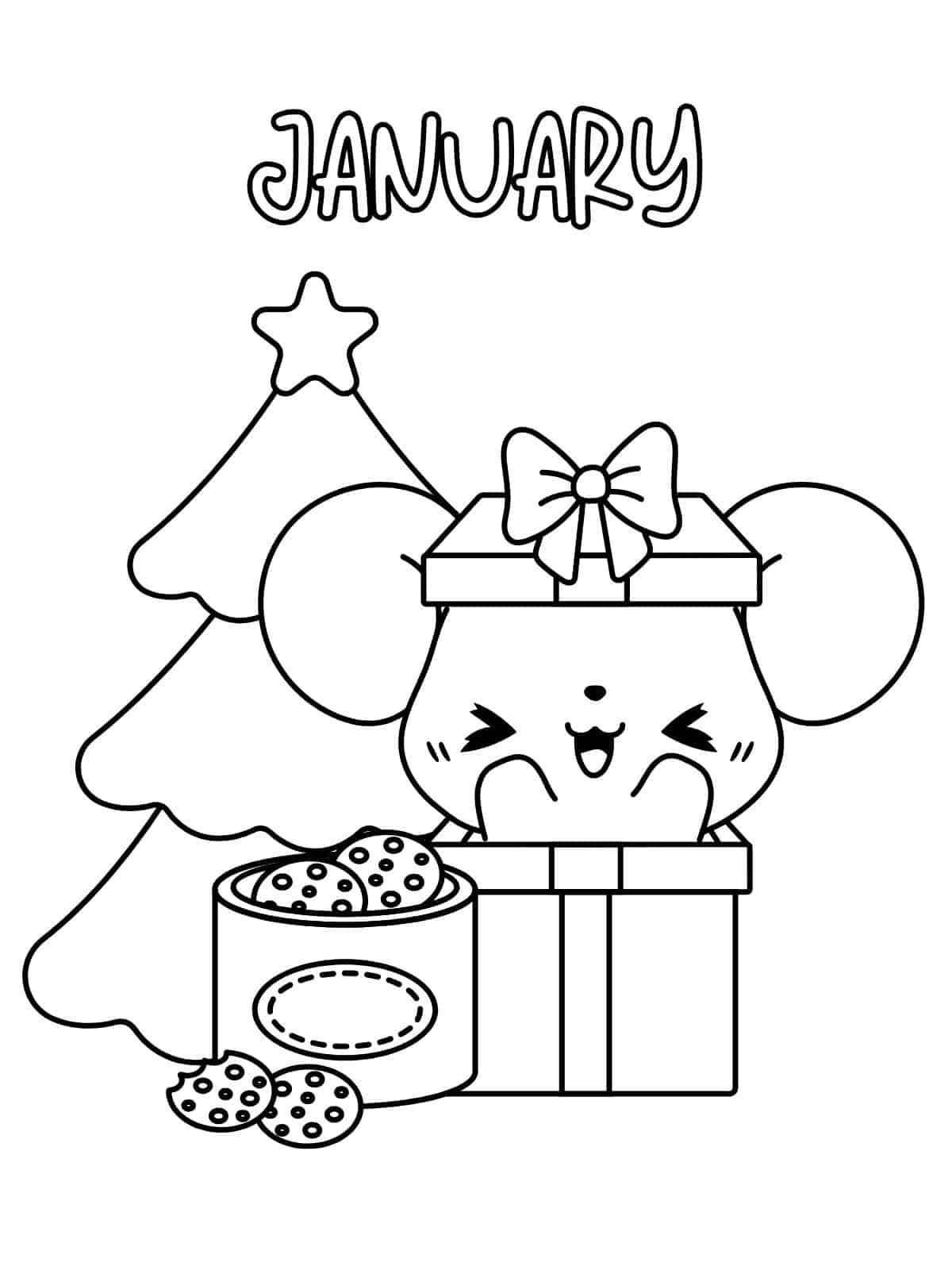 Winter Themed January Coloring Pages