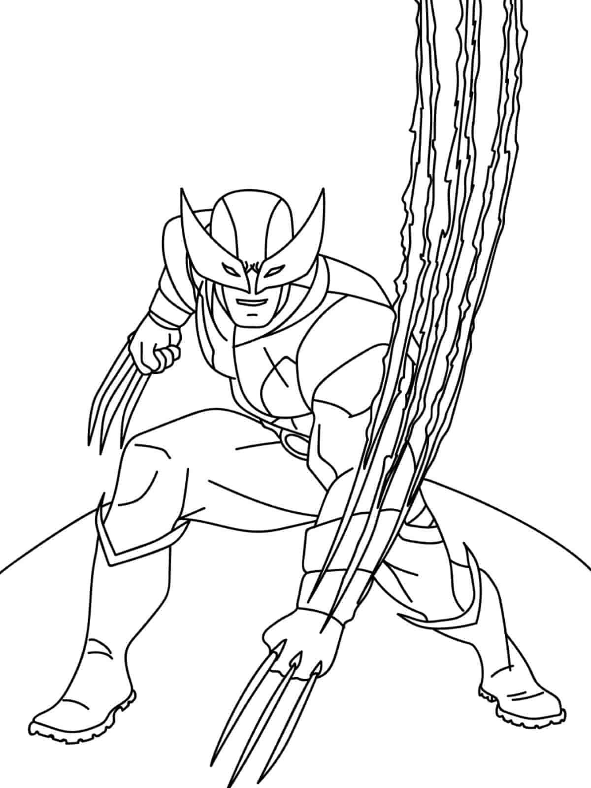 Wolverine Action Hero Coloring Page