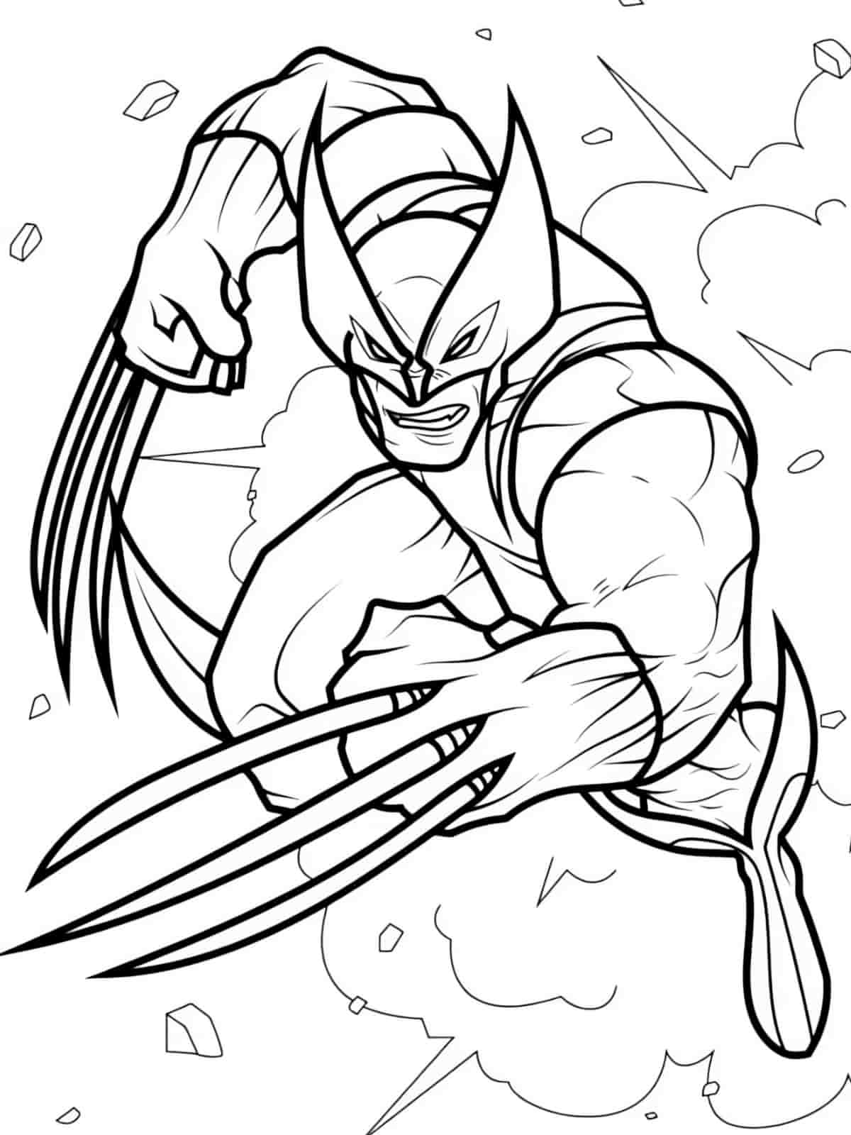 Wolverine Fight Scene Coloring Page