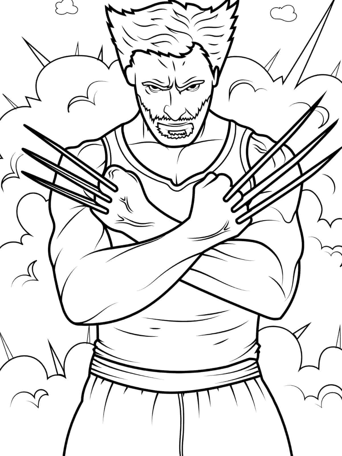 Wolverine Headshot Coloring Page