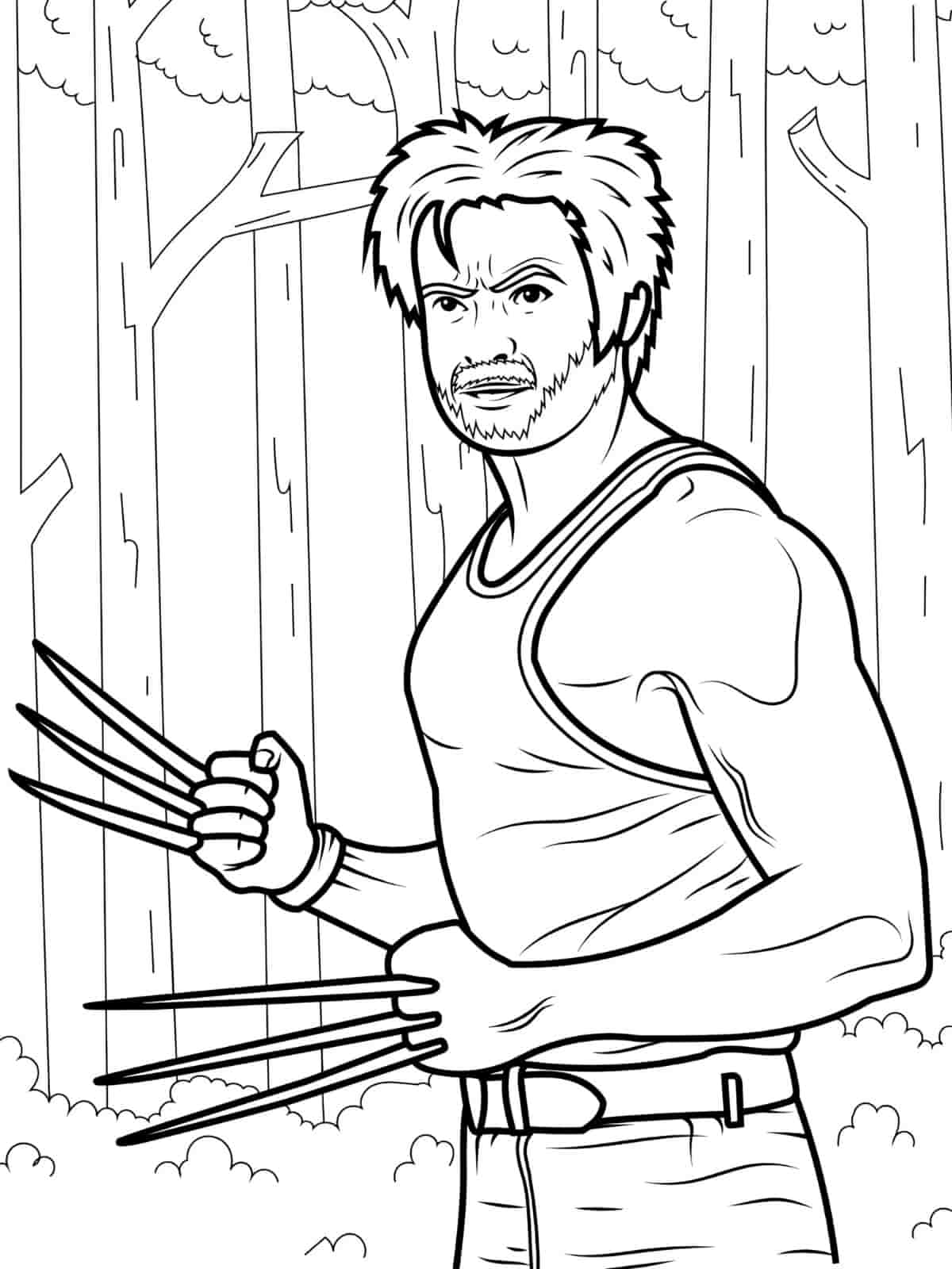 Wolverine Skeleton Coloring Page