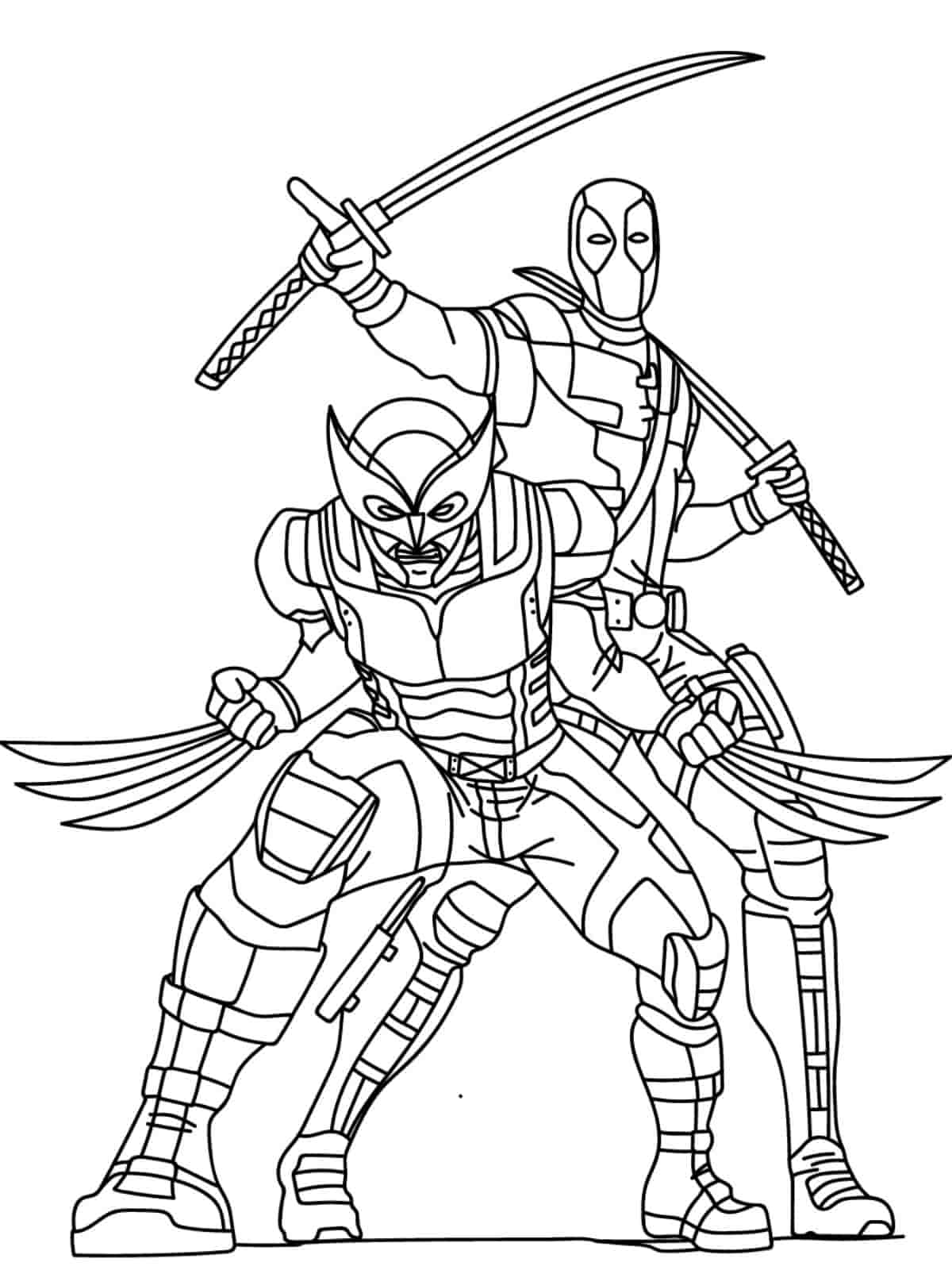 Wolverine X Men Team Coloring Page