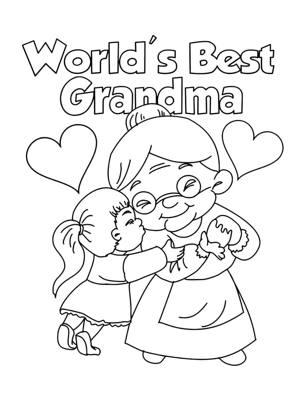 World Best Grandma Coloring Pages