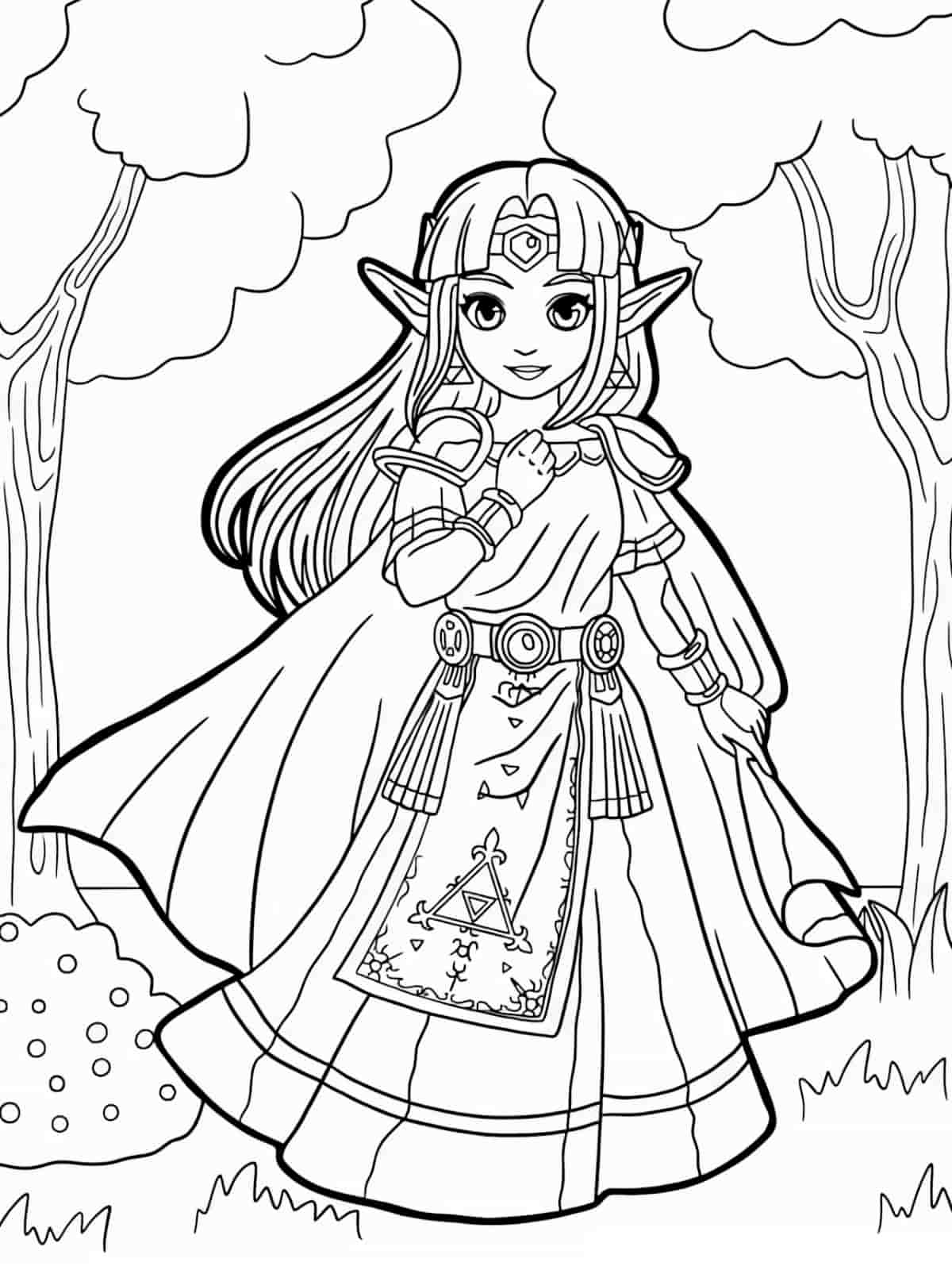 Zelda Princess Coloring Page