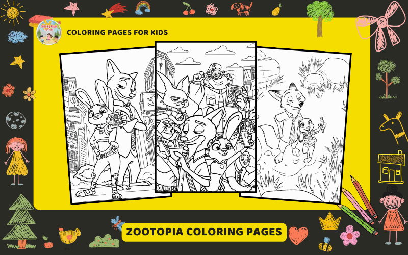 Zootopia Coloring Pages Featured Image