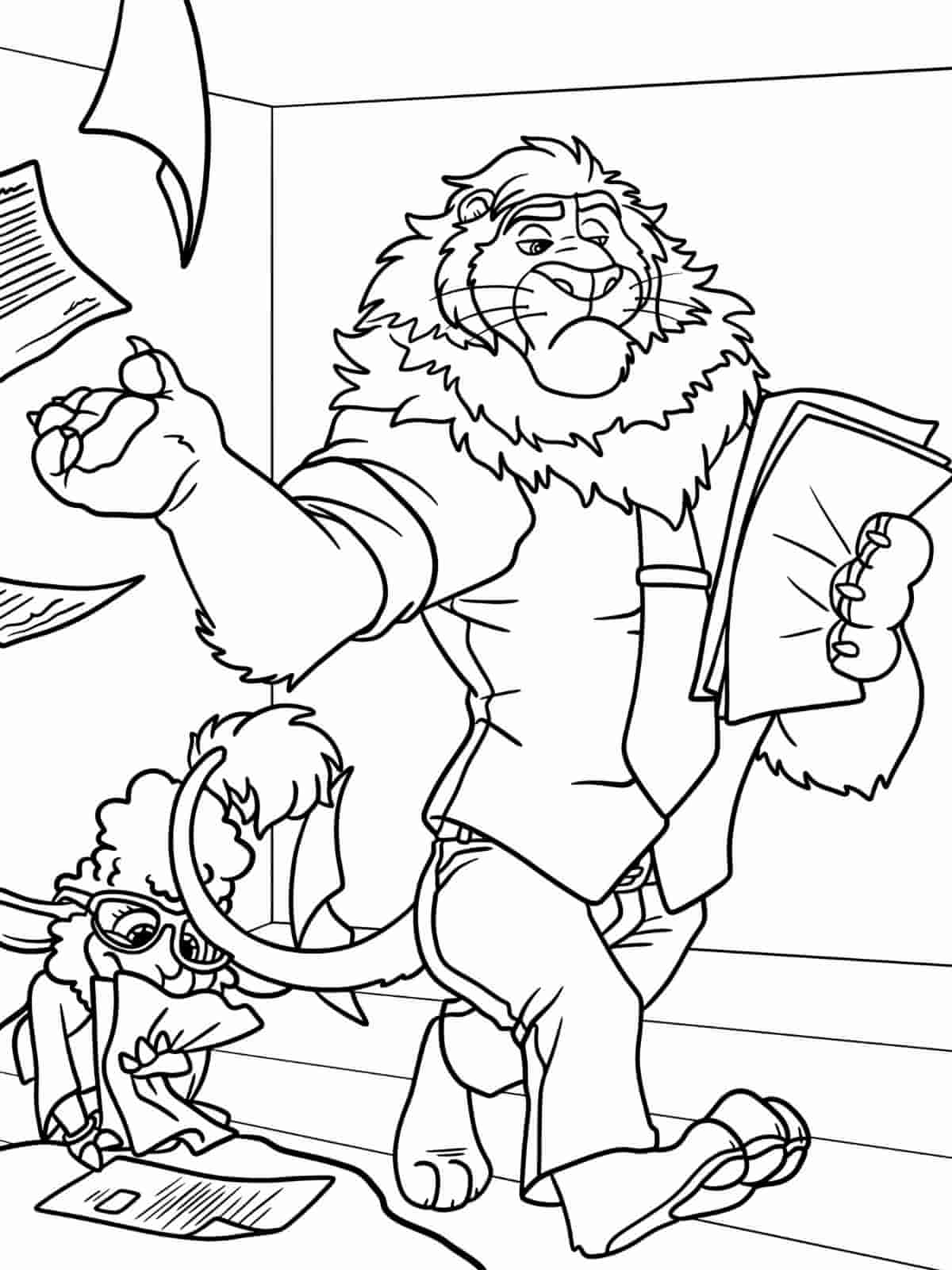 Zootopia Drawings Coloring Pages