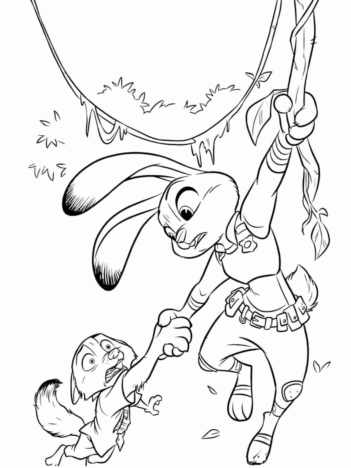 Zootopia Themed Coloring Pages