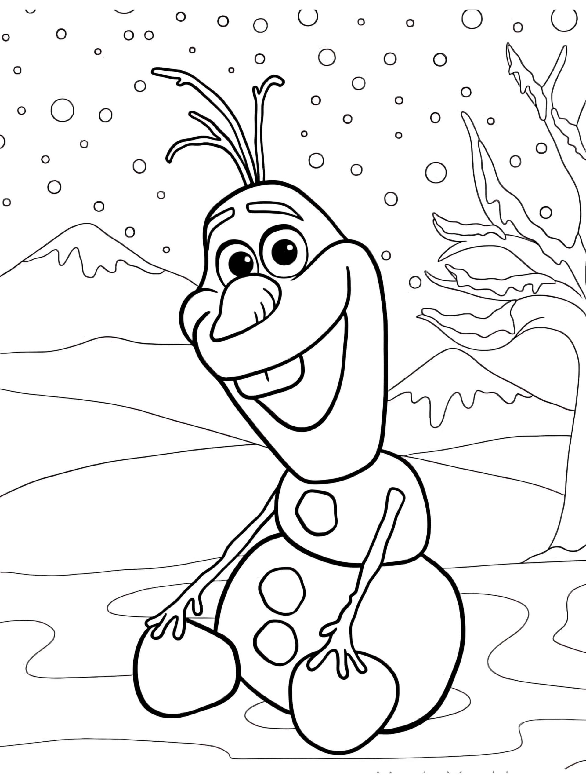 Coloring Page Of Smiling Olaf