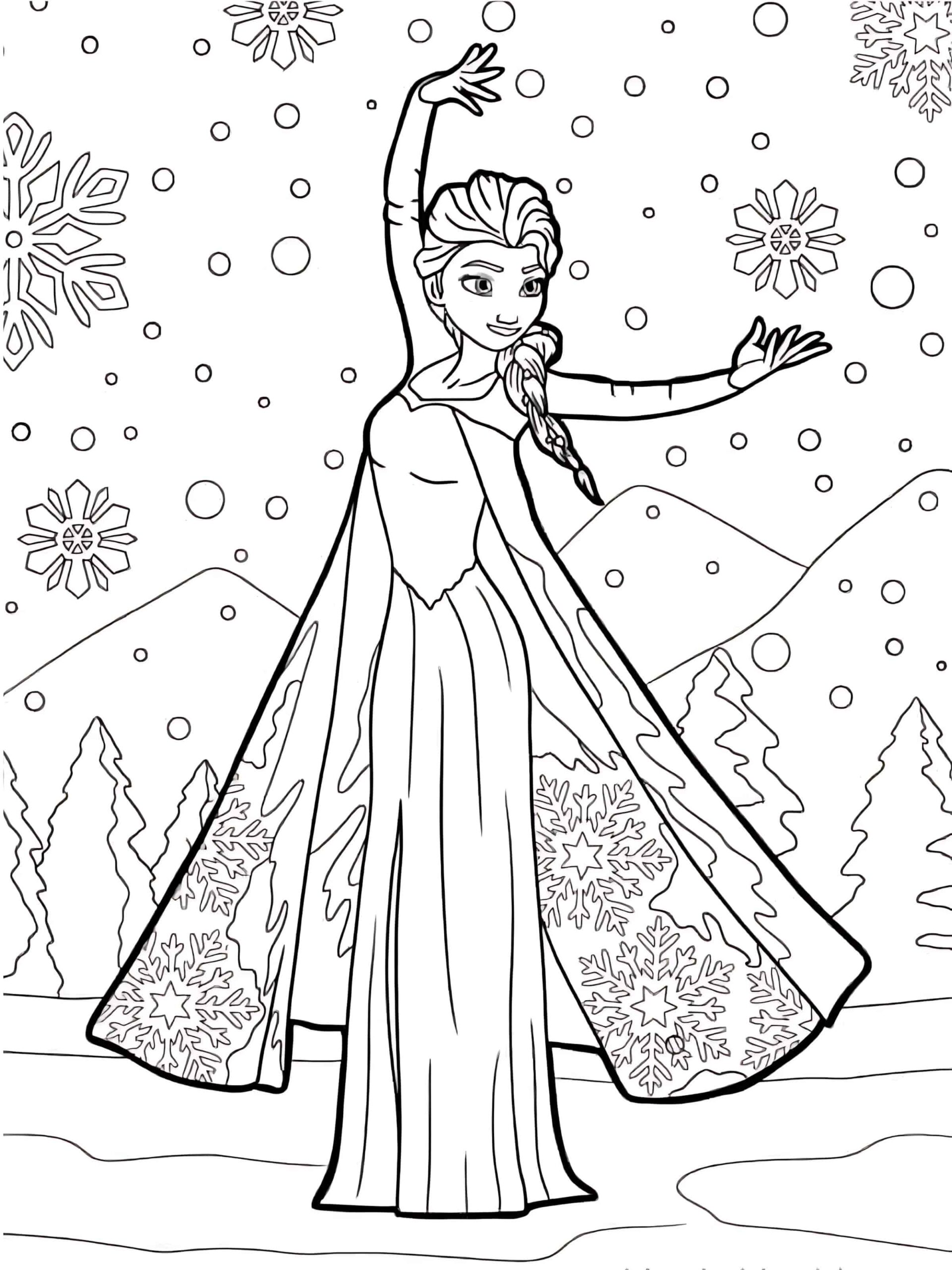 Elsa Coloring Page For Girls