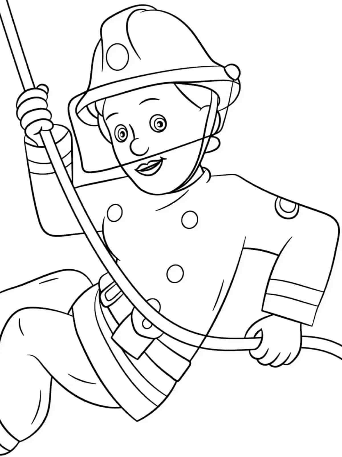 Fireman Sam And Ambulance Coloring Pages