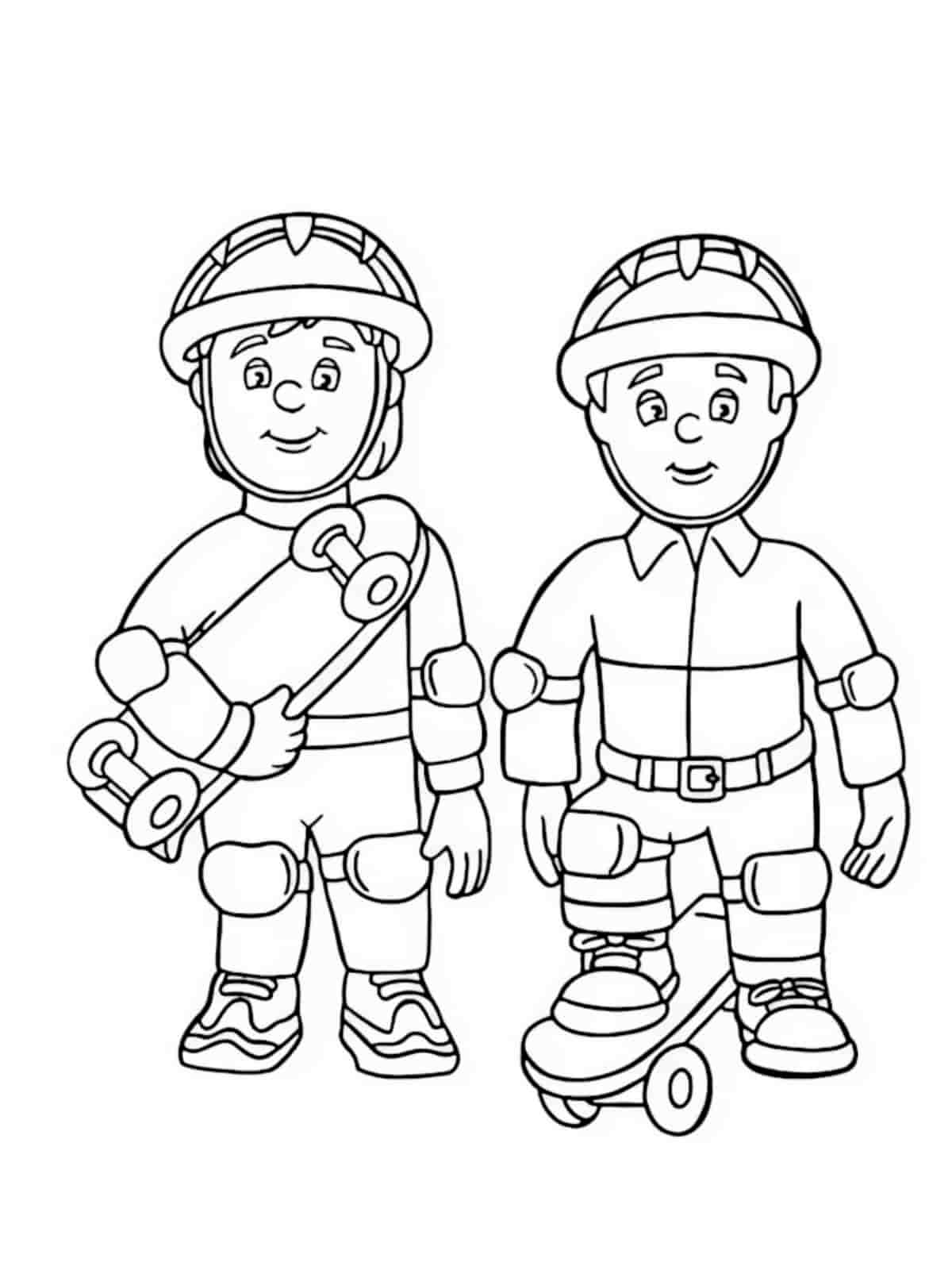 Fireman Sam At The Station Coloring Pages