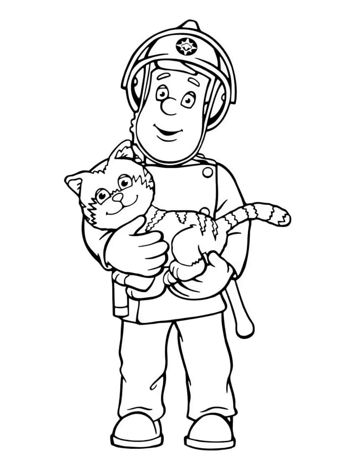 Fireman Sam In Action Coloring Pages