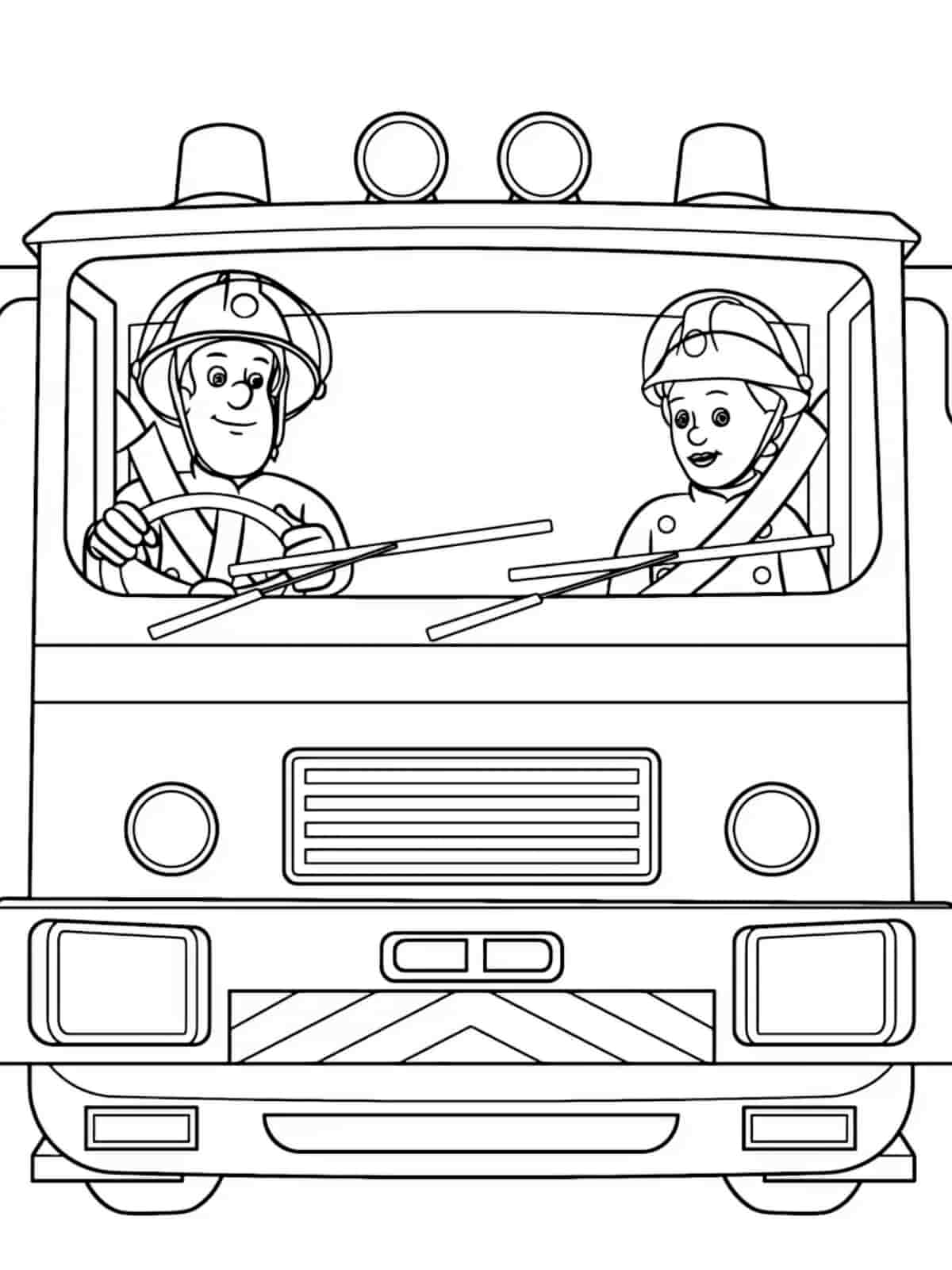 Fireman Sam Smiling Coloring Pages