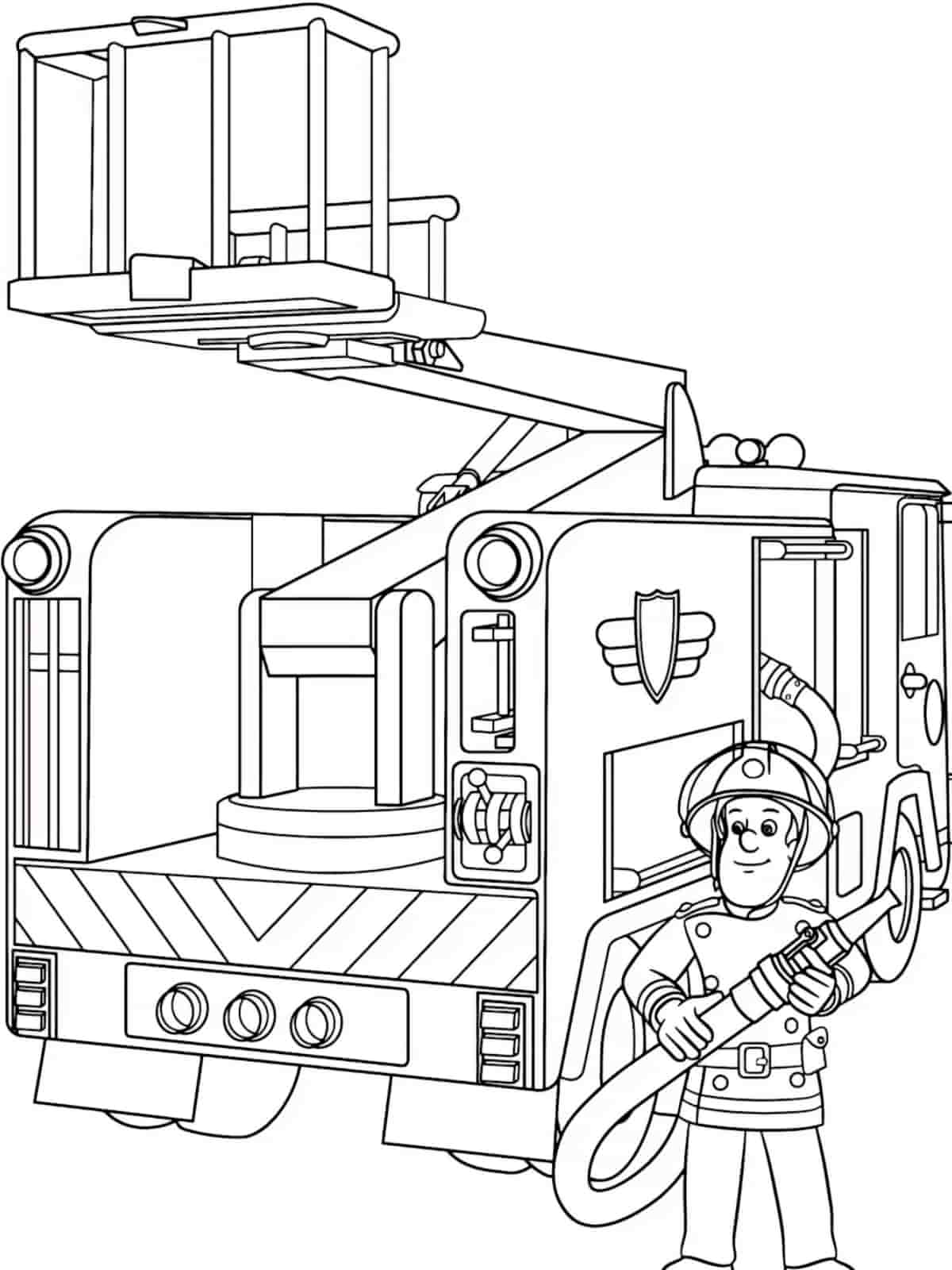 Fireman Sam Training New Recruits Coloring Pages