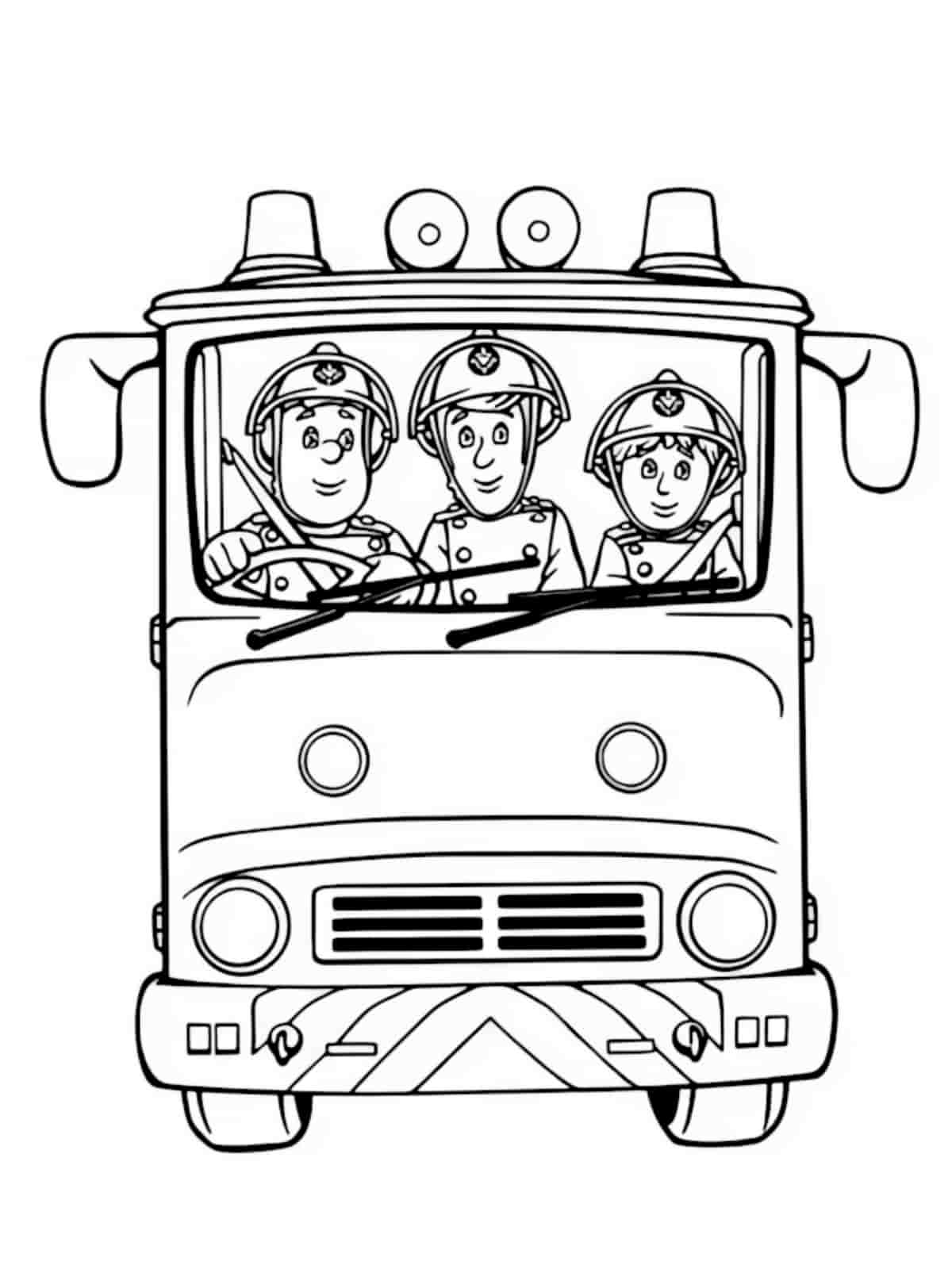 Fireman Sam With Emergency Gear Coloring Pages