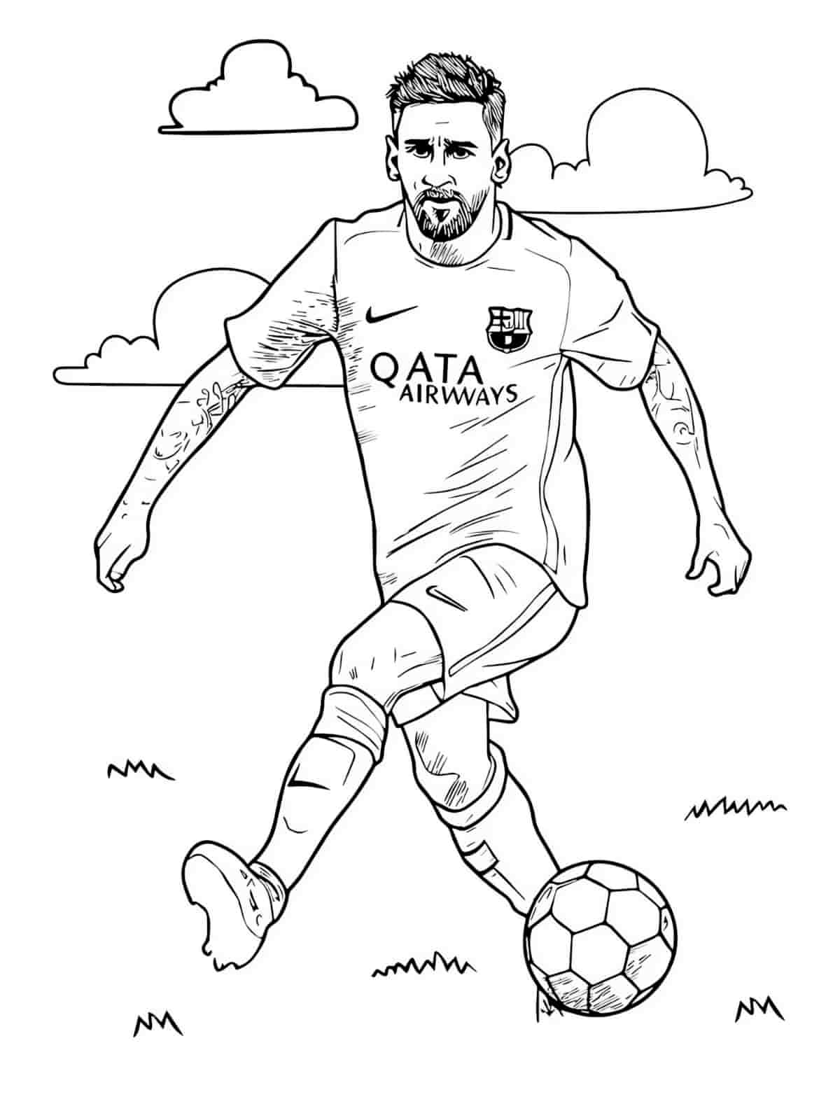 Lionel Messi Argentina Jersey Coloring Pages