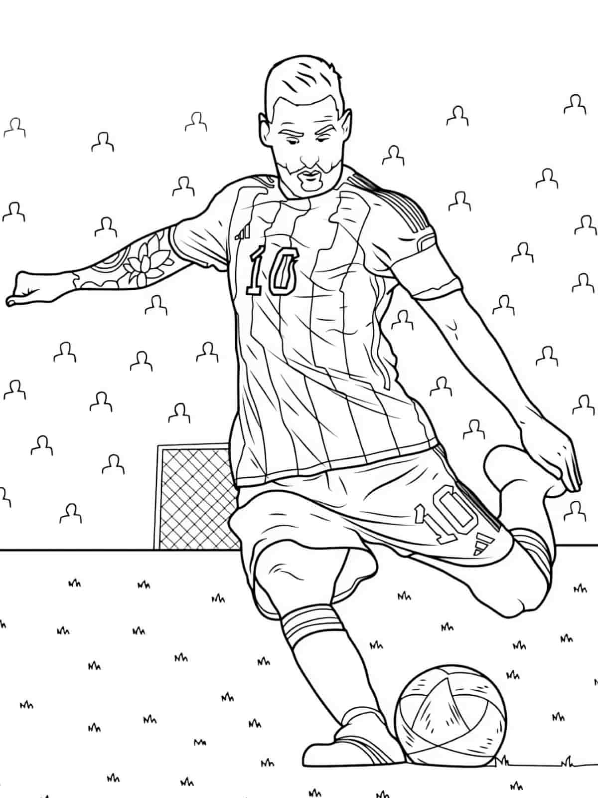 Lionel Messi Champion Coloring Pages