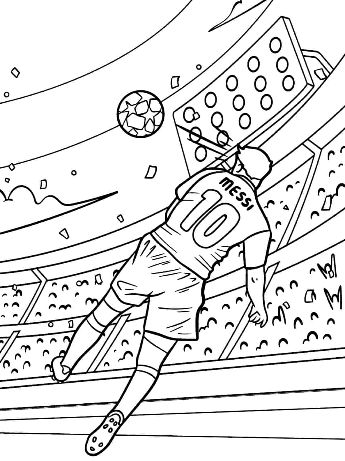 Lionel Messi Dribbling Coloring Pages