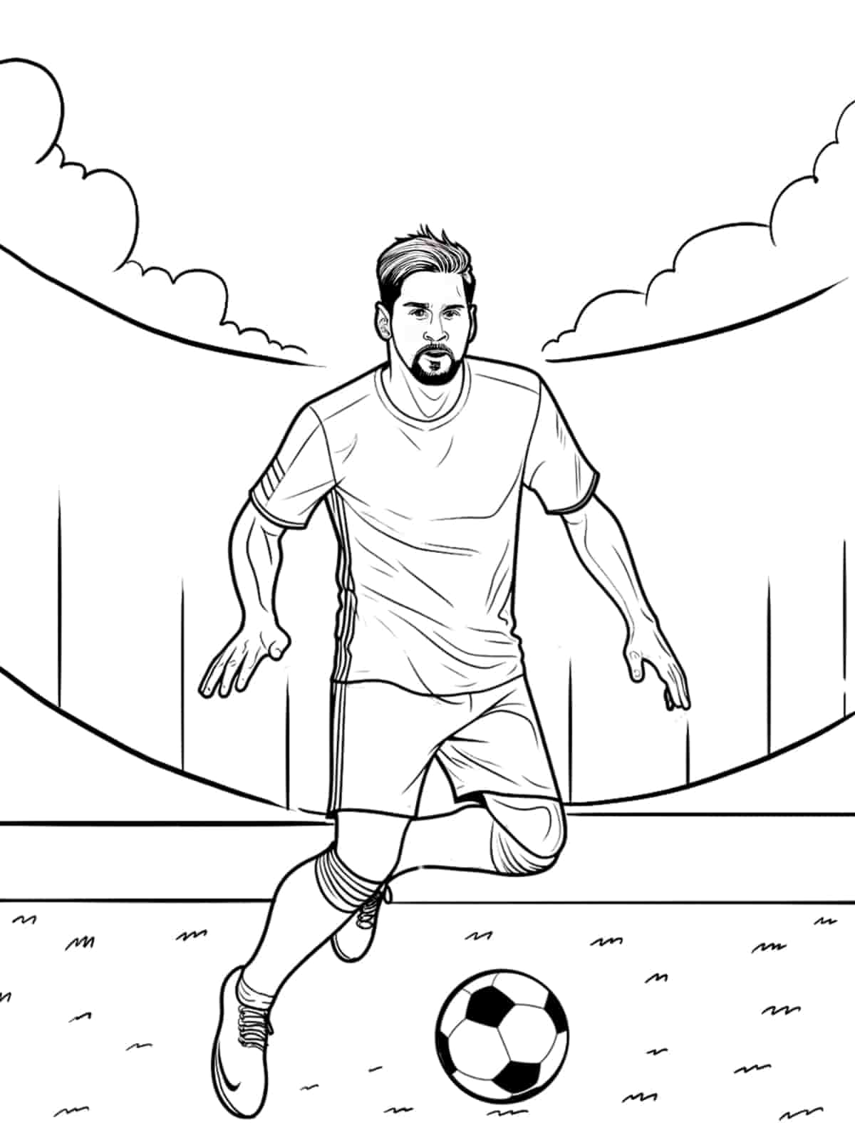 Lionel Messi Free Kick Coloring Pages