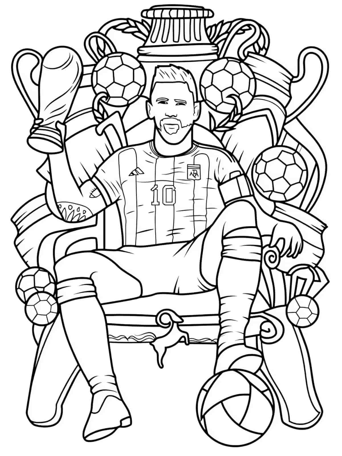 Lionel Messi Goal Celebration Coloring Pages