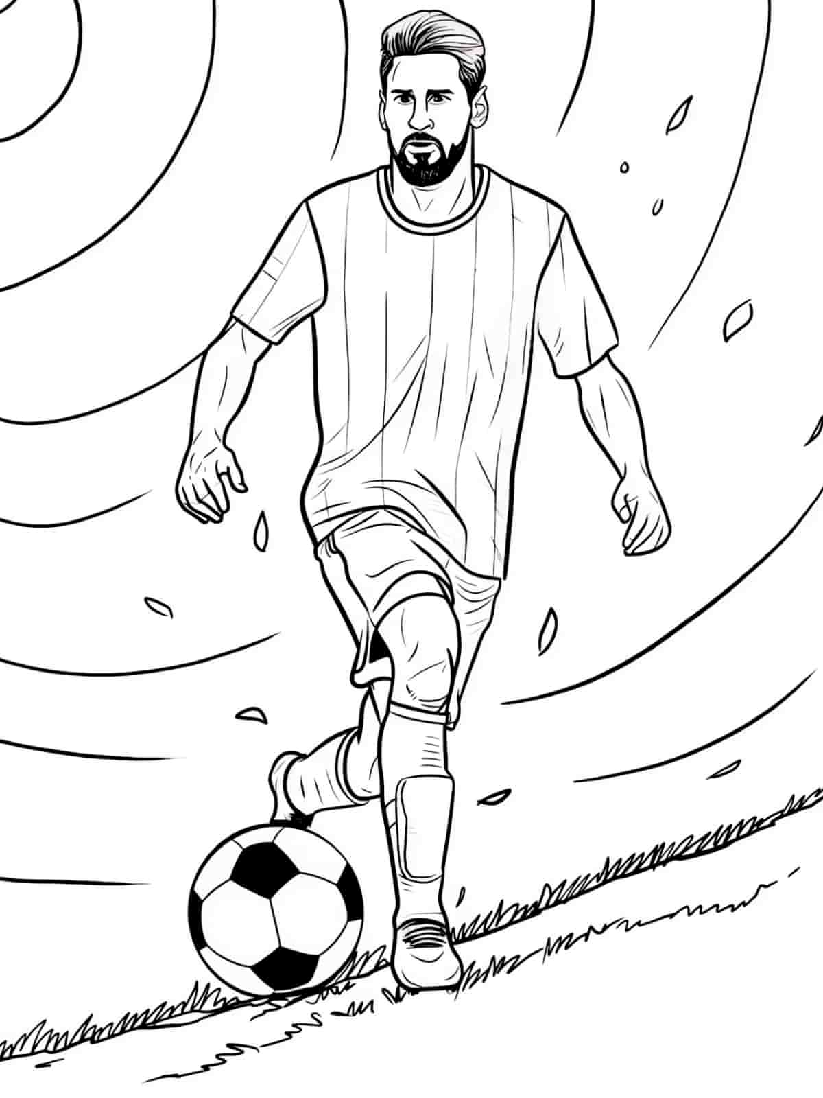 Lionel Messi In Barcelona Jersey Coloring Pages