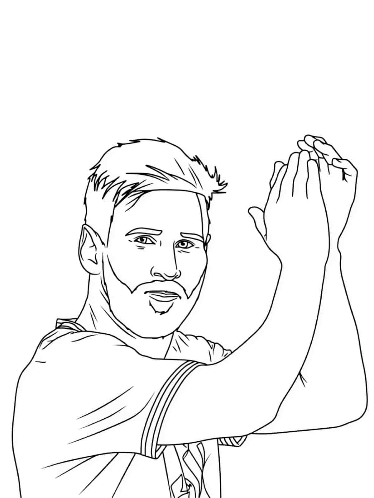 Lionel Messi Kicking Ball Coloring Pages