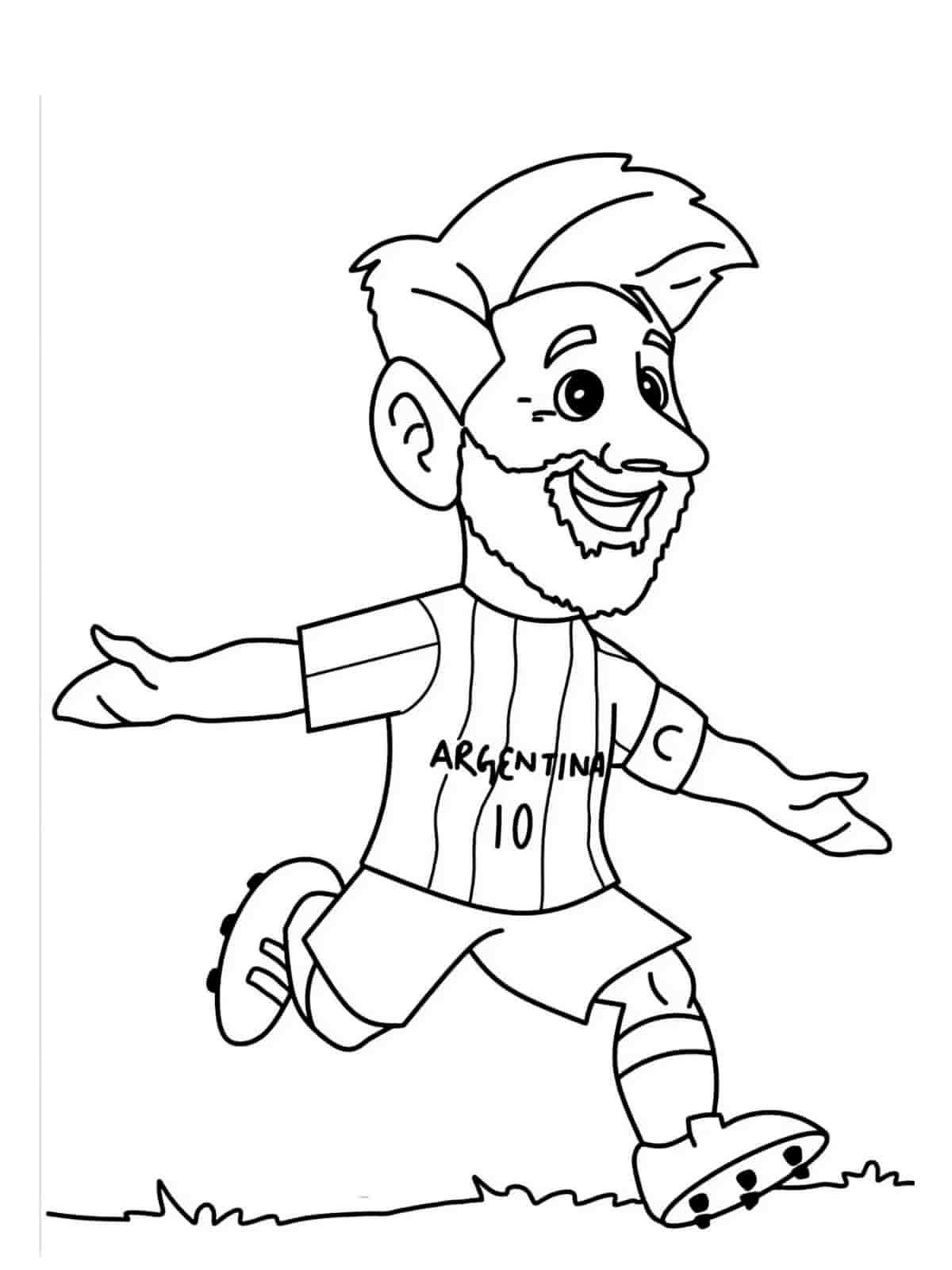 Lionel Messi Smiling Coloring Pages