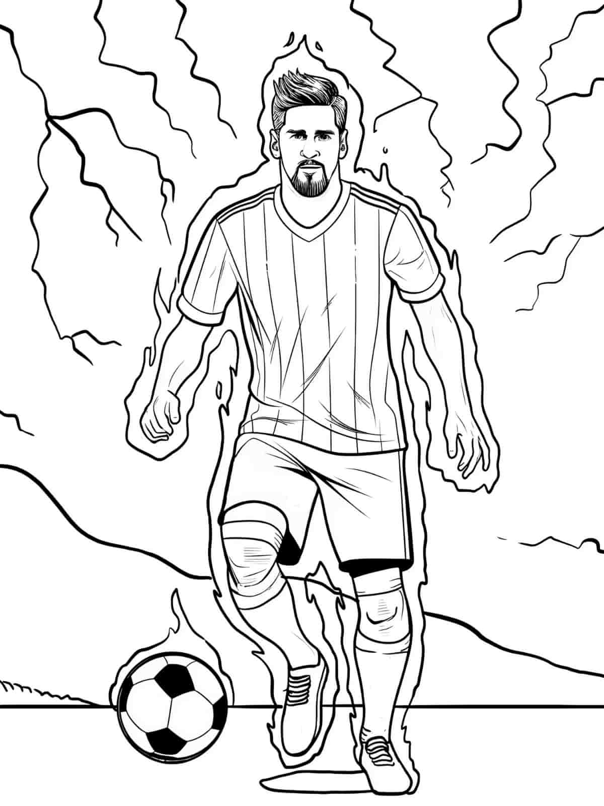 Lionel Messi Training Coloring Pages