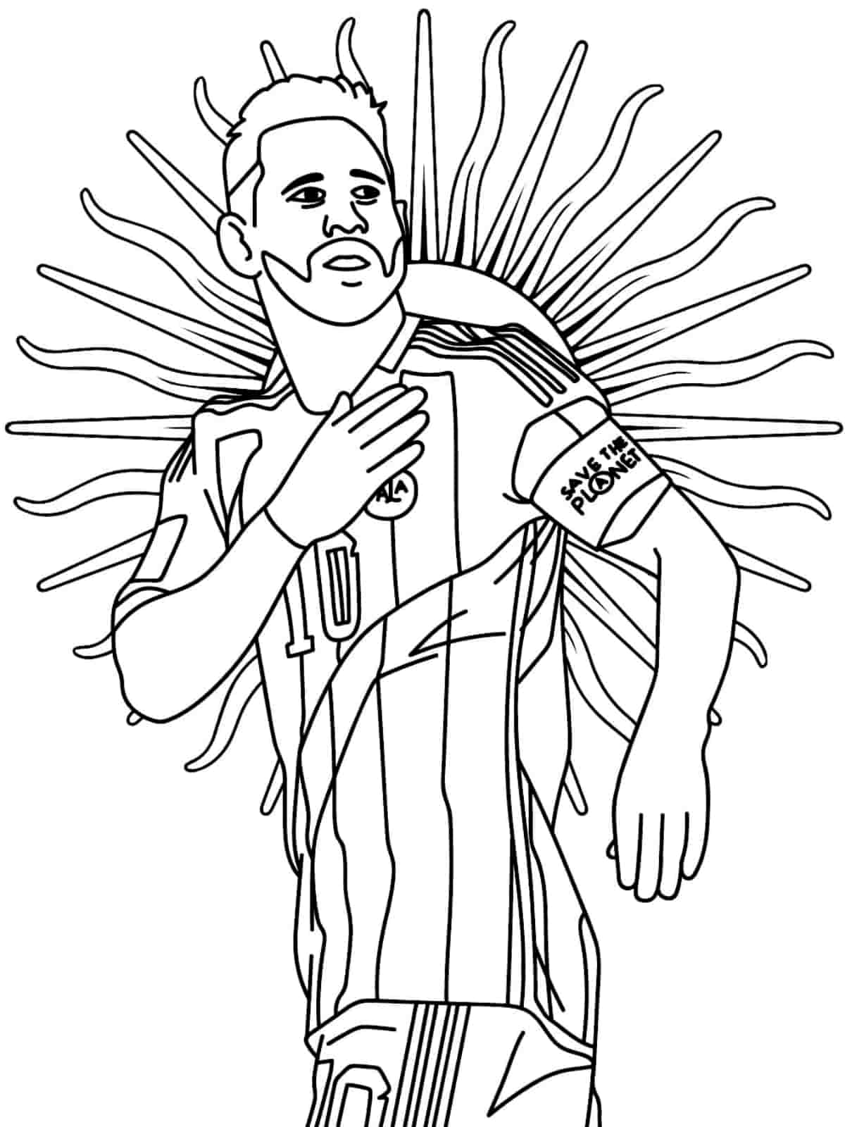 Lionel Messi With Teammates Coloring Pages