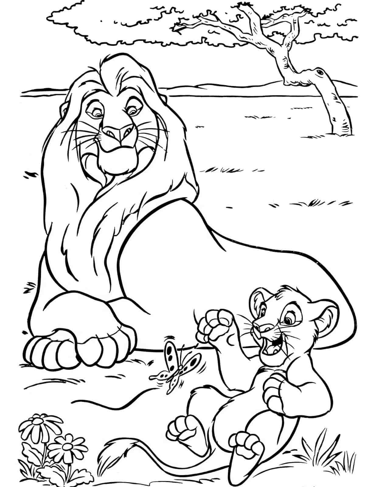 Mufasa And Rafiki Coloring Pages