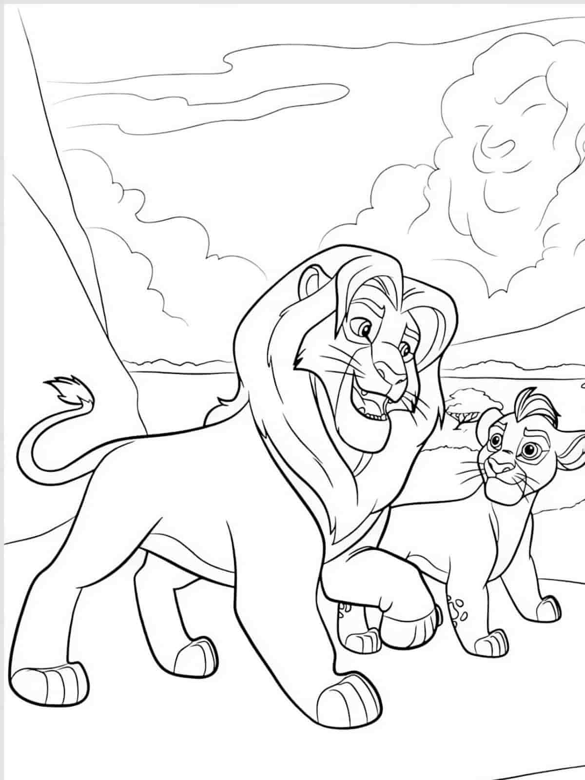 Mufasa In The Savanna Coloring Pages