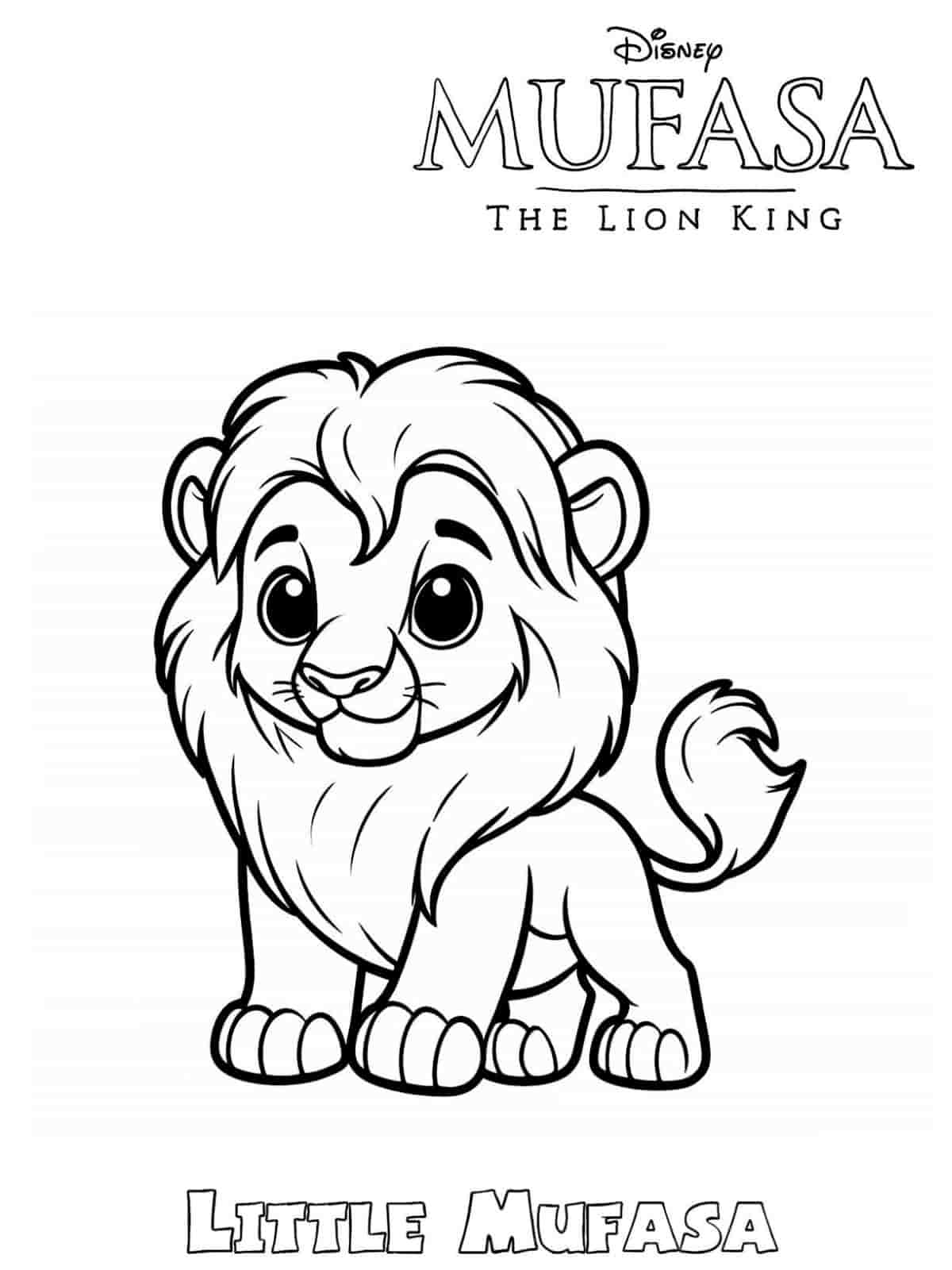 Mufasa Looking Over The Pride Lands Coloring Pages