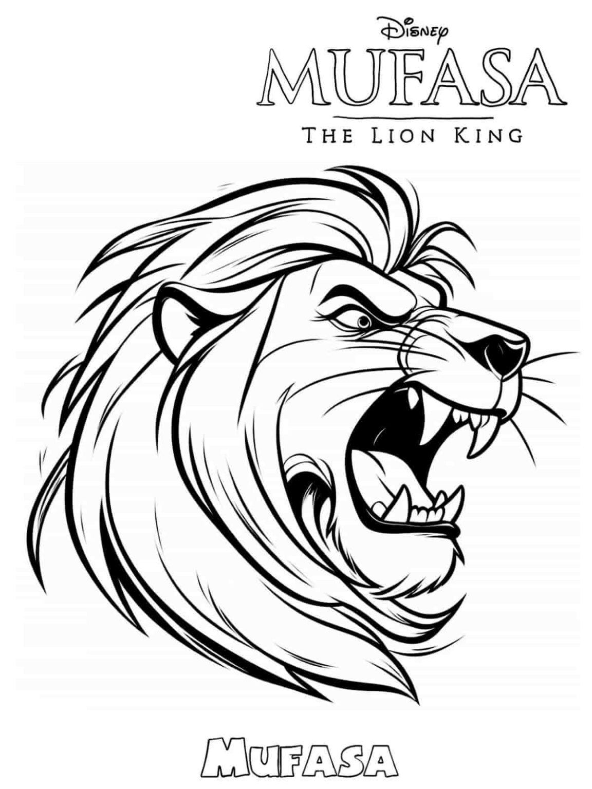 Mufasa The Lion King Coloring Pages 2024 (Free PDF) 🎨🦁