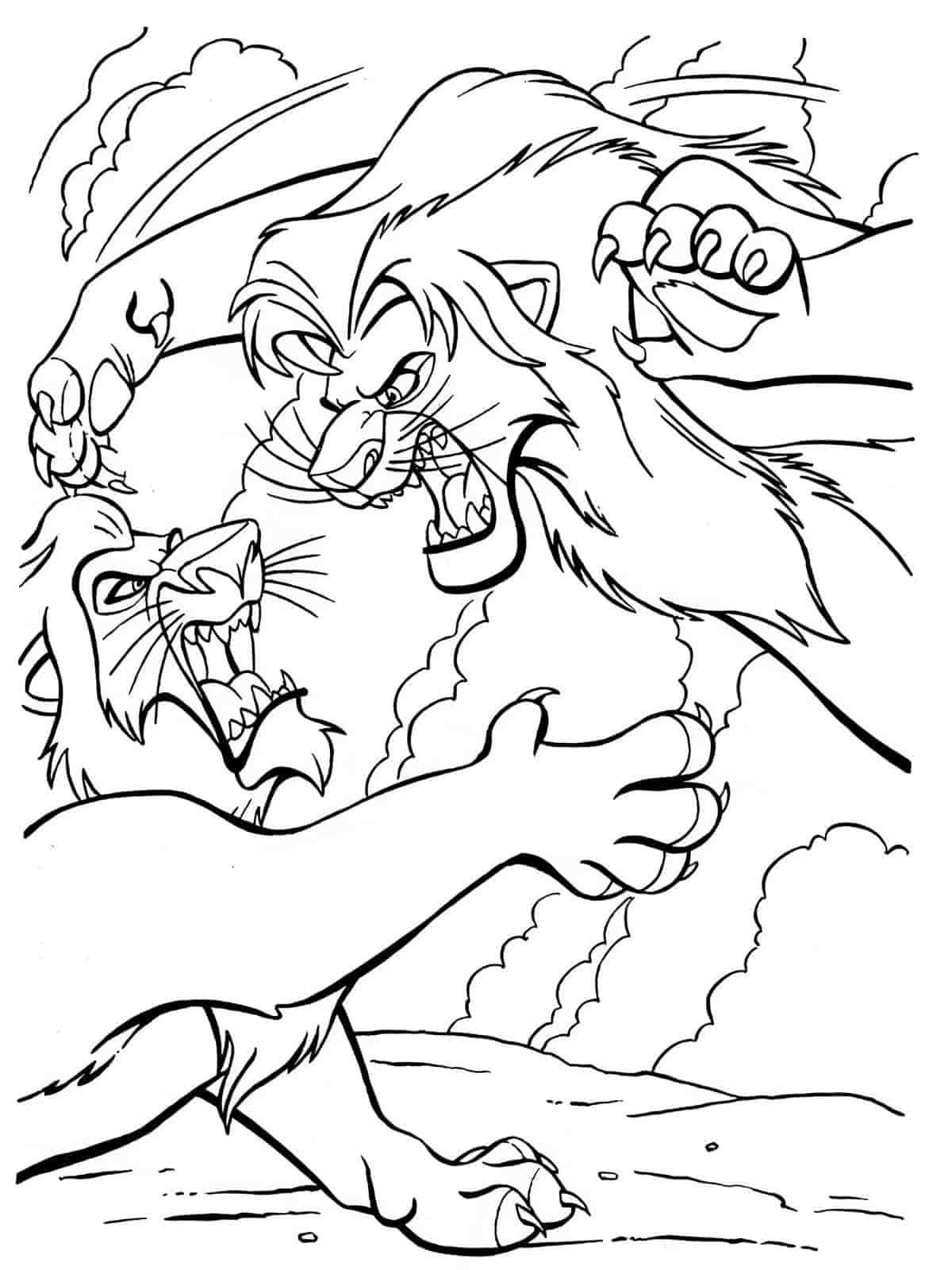 Mufasa The Lion King Action Live Coloring Pages